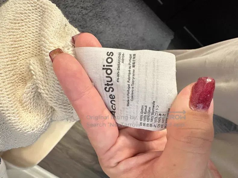 Acne Studios Acne Studios Beige Sweatshirt with Vintage Letter Print, L Size XXS / US 00 / IT 34 - 4 Thumbnail