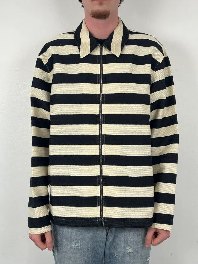 Emporio Armani AW2022 Emporio Armani Black White Striped Cotton Zip Shirt Jacket Size US L / EU 52-54 / 3 - 2 Thumbnail