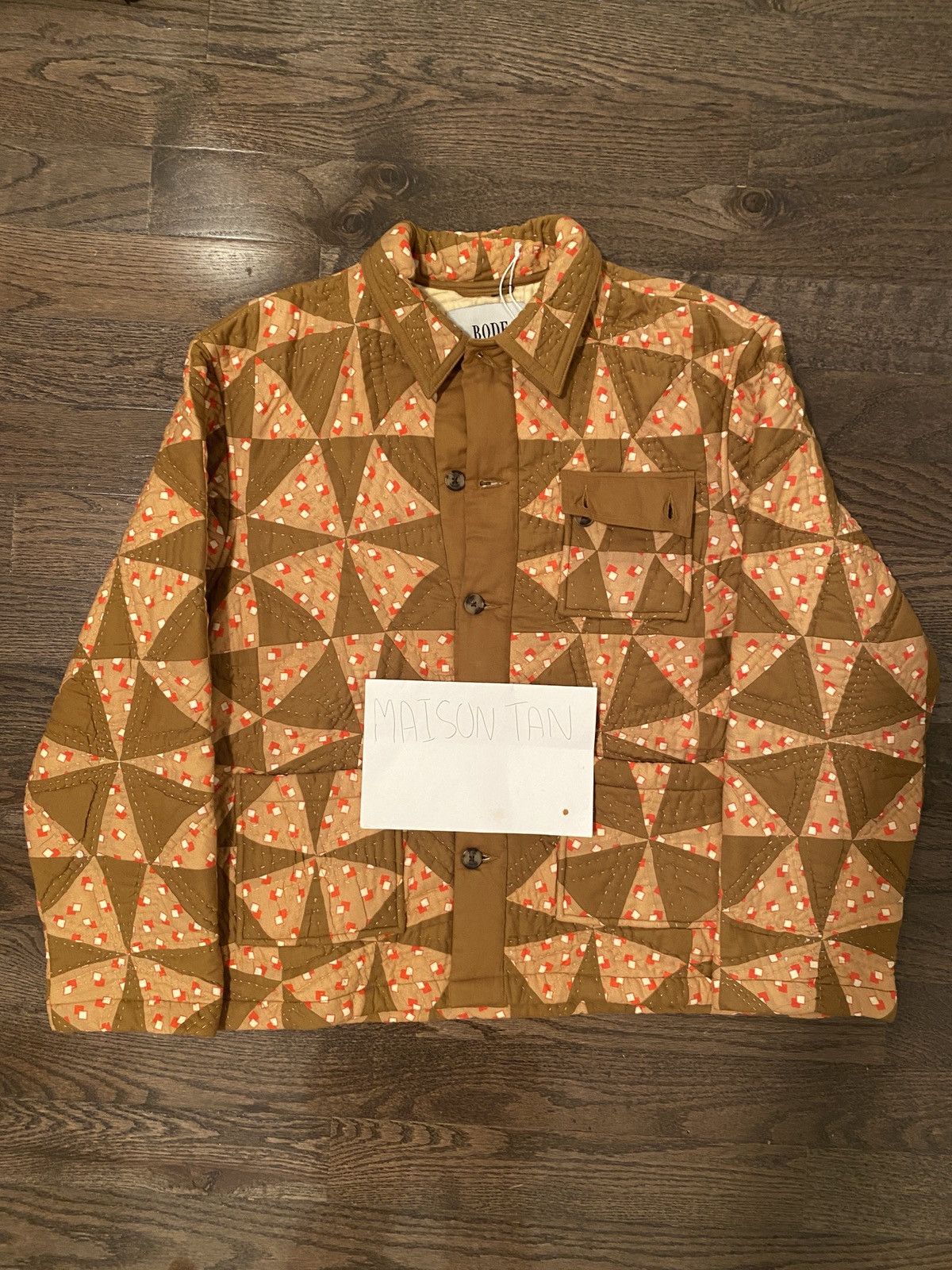 Pre-owned Bode Quilted Kaleidoscope Jacket In Brown