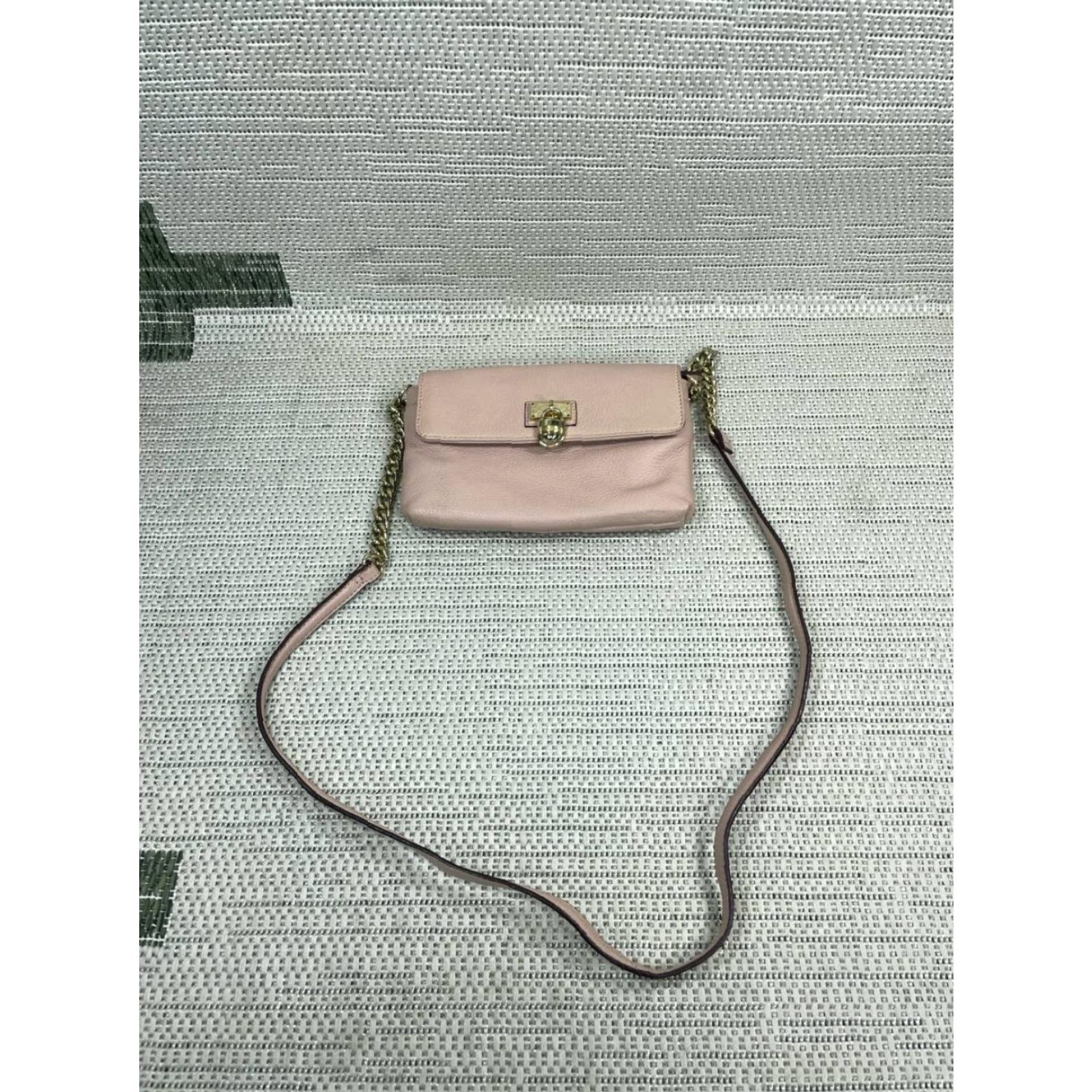 Calvin Klein Calvin Klein Bag Pink Leather Gold Lock Inner Zip Pocket Chain Strap Crossbody Women Small Size ONE SIZE - 2 Thumbnail