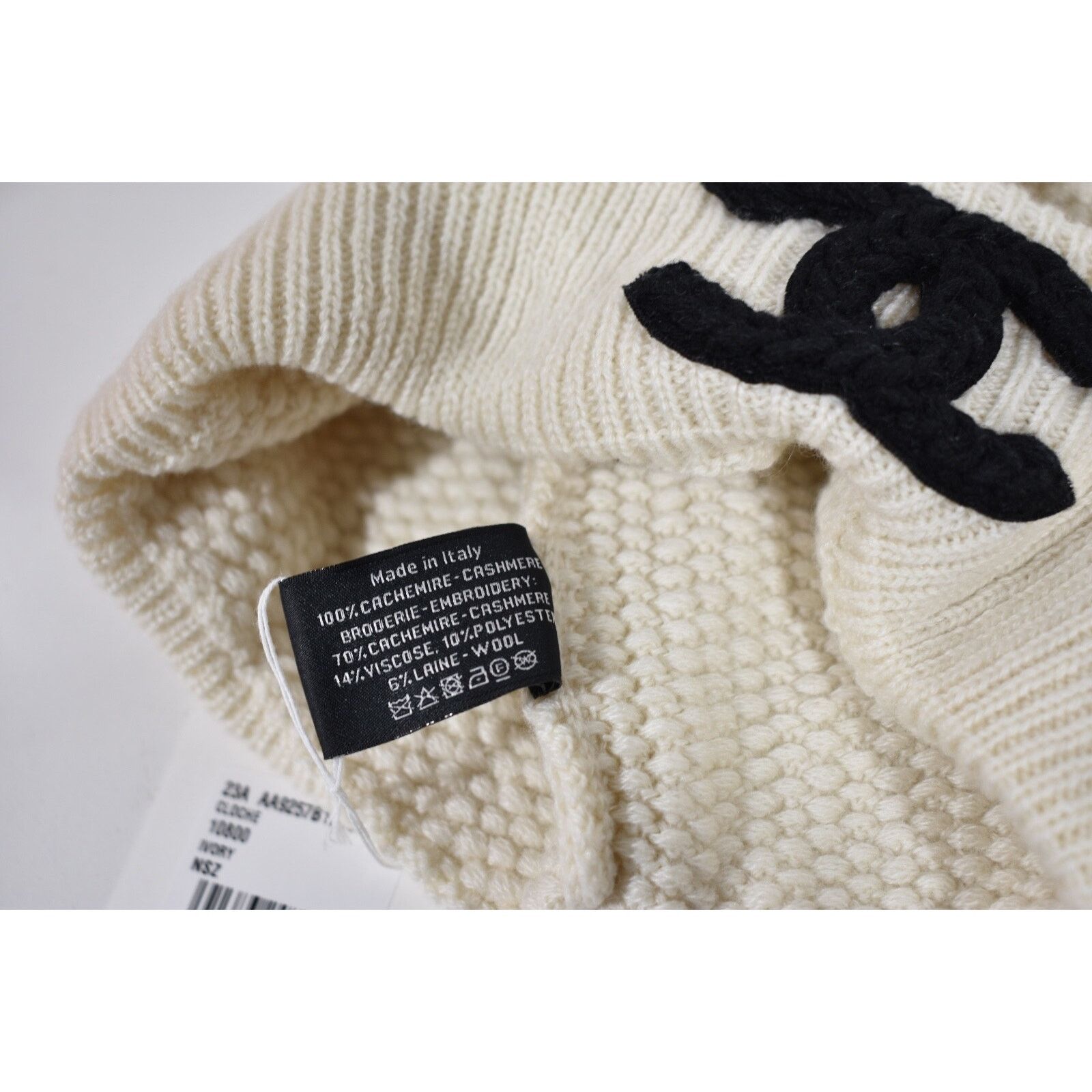 Chanel Chanel Cashmere Black Fold Over Beanie Winter Hat Cloche Size ONE SIZE - 11 Thumbnail