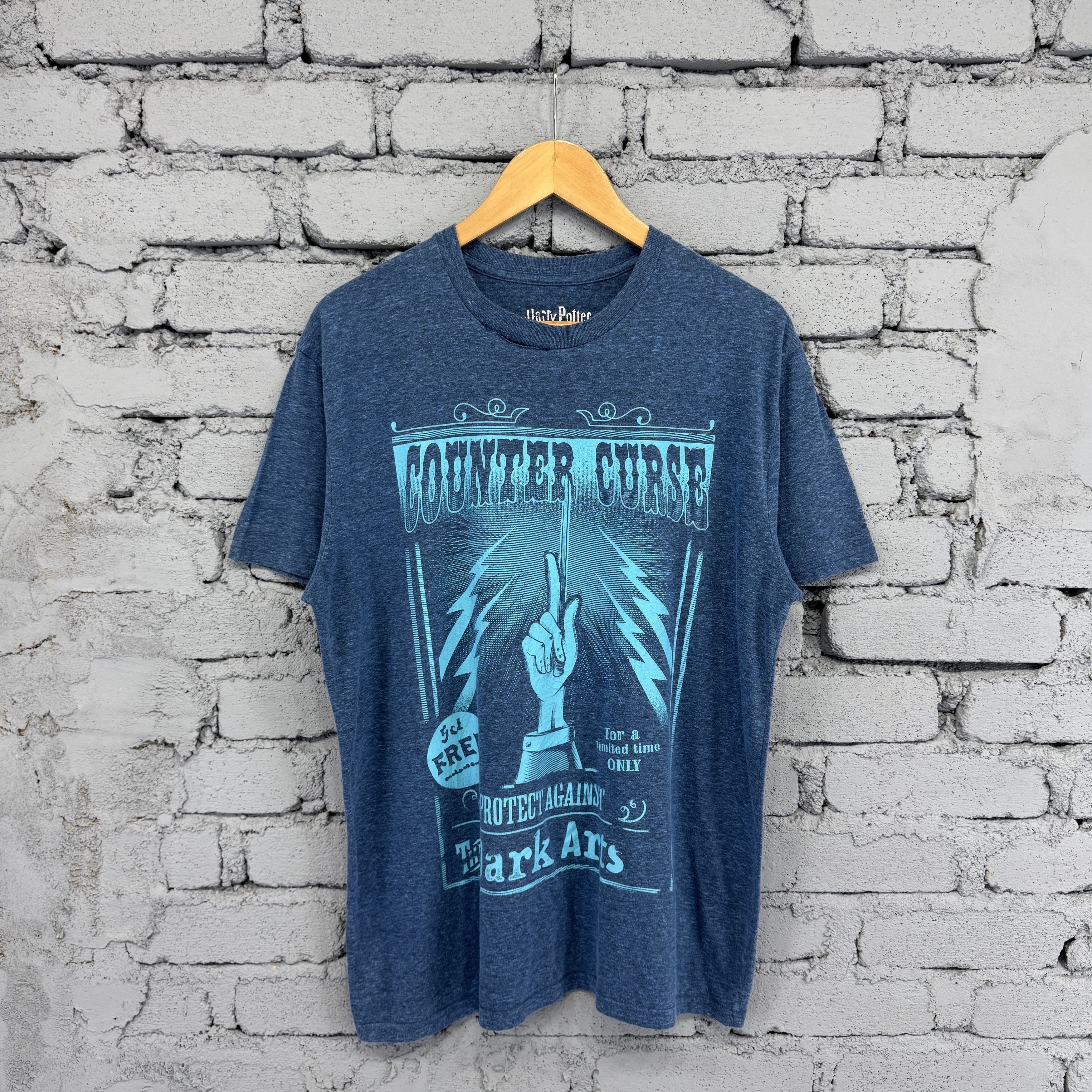 Vintage Harry Potter Dark Arts Mens Blue Short Sleeve Tshirt Size US L / EU 52-54 / 3 - 1 Thumbnail