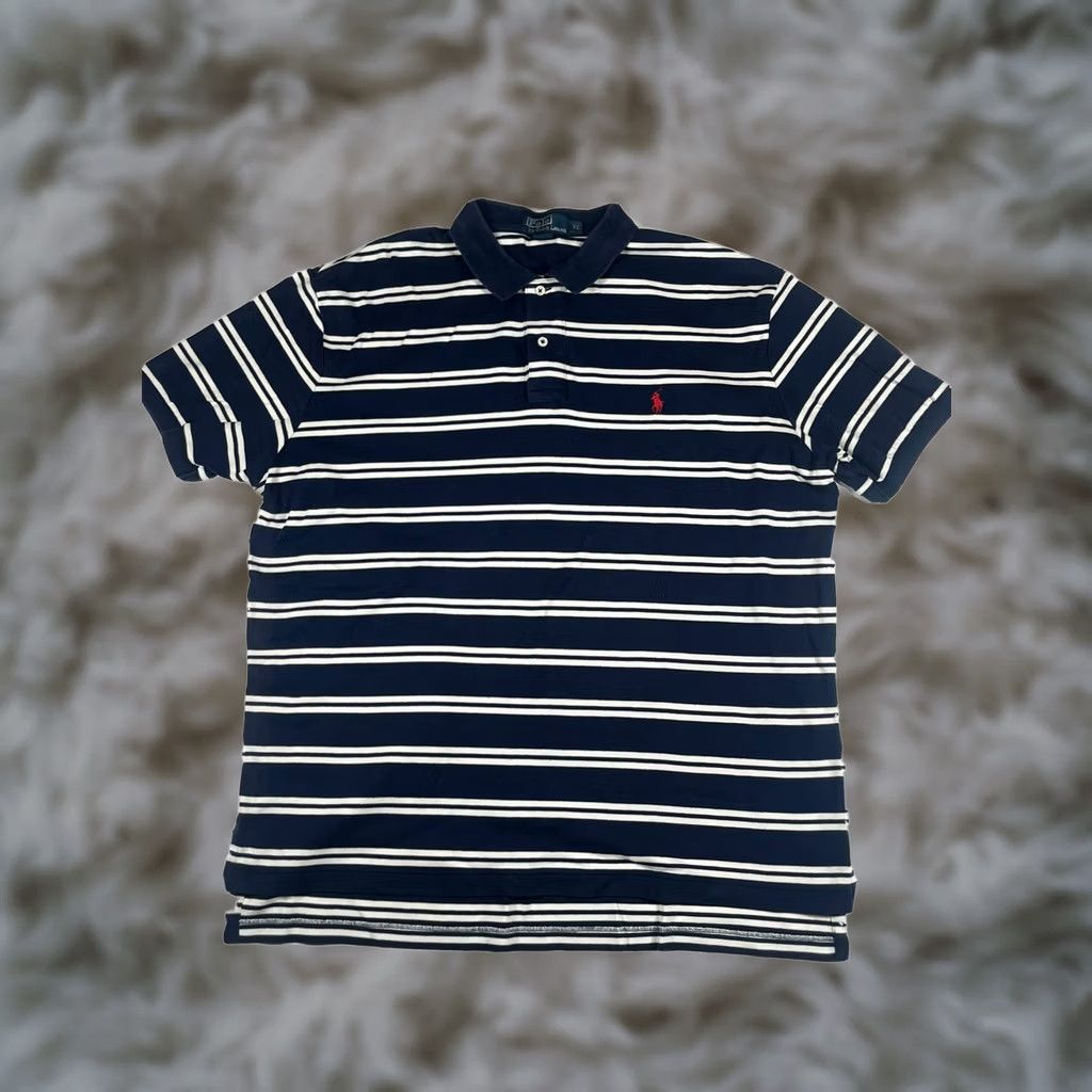 Ralph Lauren Polo by Ralph Lauren Polo Shirt Size XL Blue White Stripes Short Sleeve Men's Size US XL / EU 56 / 4 - 1 Thumbnail