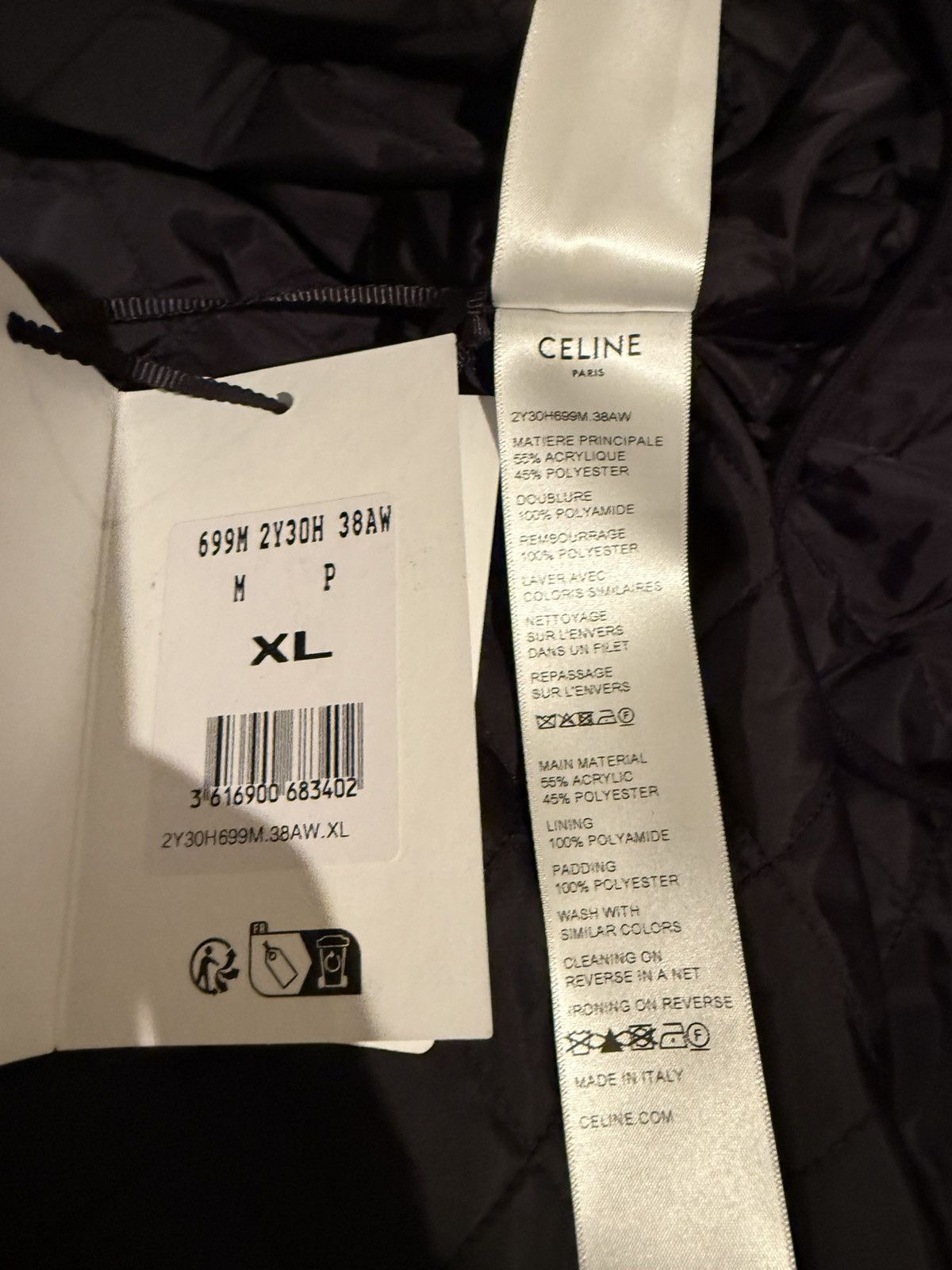 Celine $2.35k 🤑 FW24 Celine logo black fleece jacket Hedi grail XL Size US XL / EU 56 / 4 - 24 Thumbnail