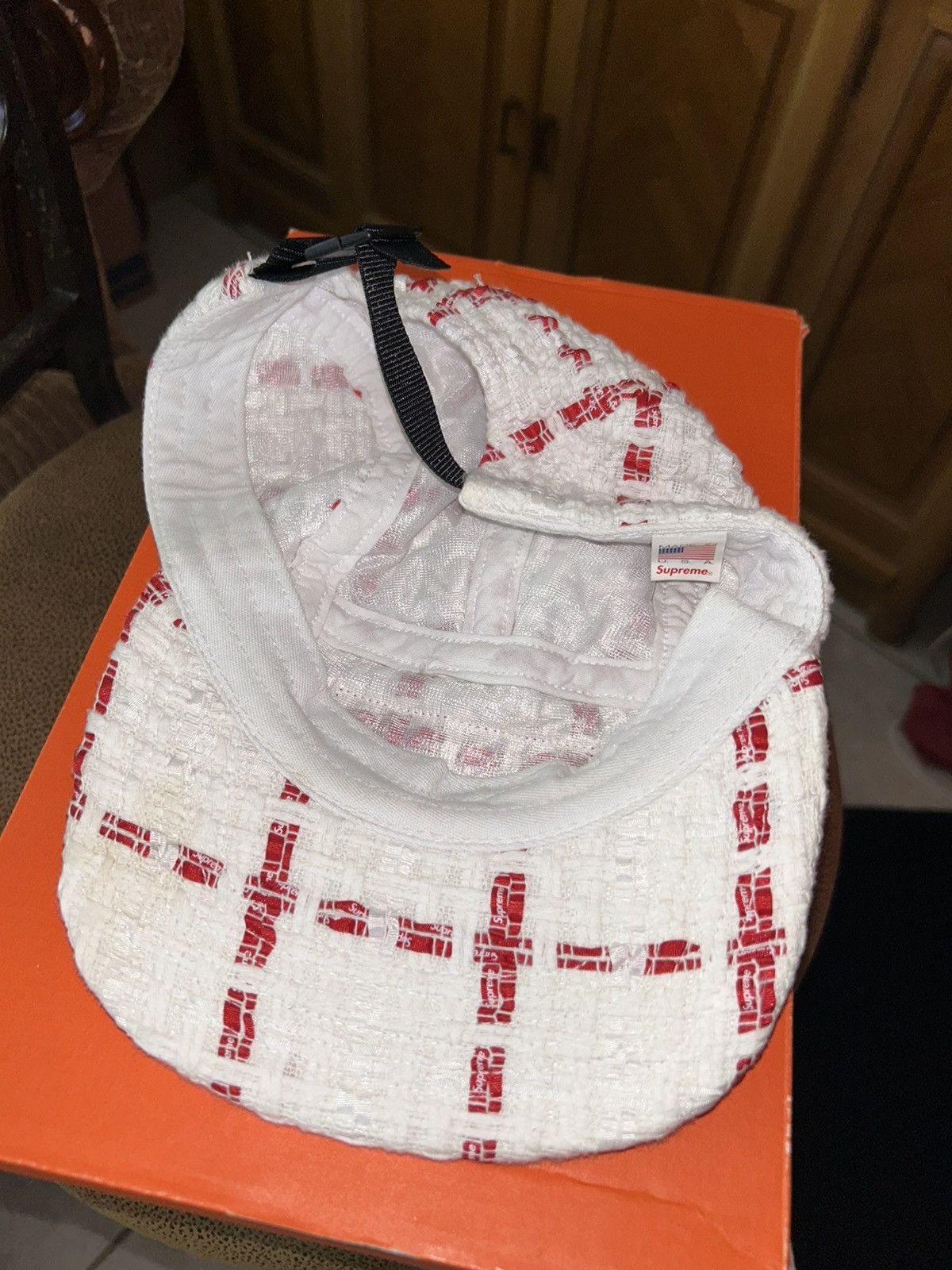 Supreme Supreme Ribbon Boucle Camp Cap White SS20 NEW Size ONE SIZE - 4 Thumbnail
