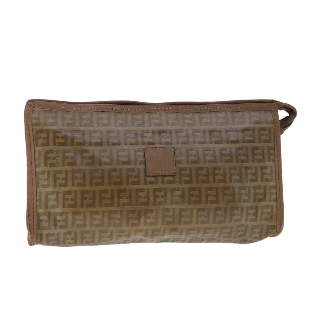 Fendi Zucchino Brown Canvas Clutch Bag (Pre-Owned) Size ONE SIZE - 1 Thumbnail