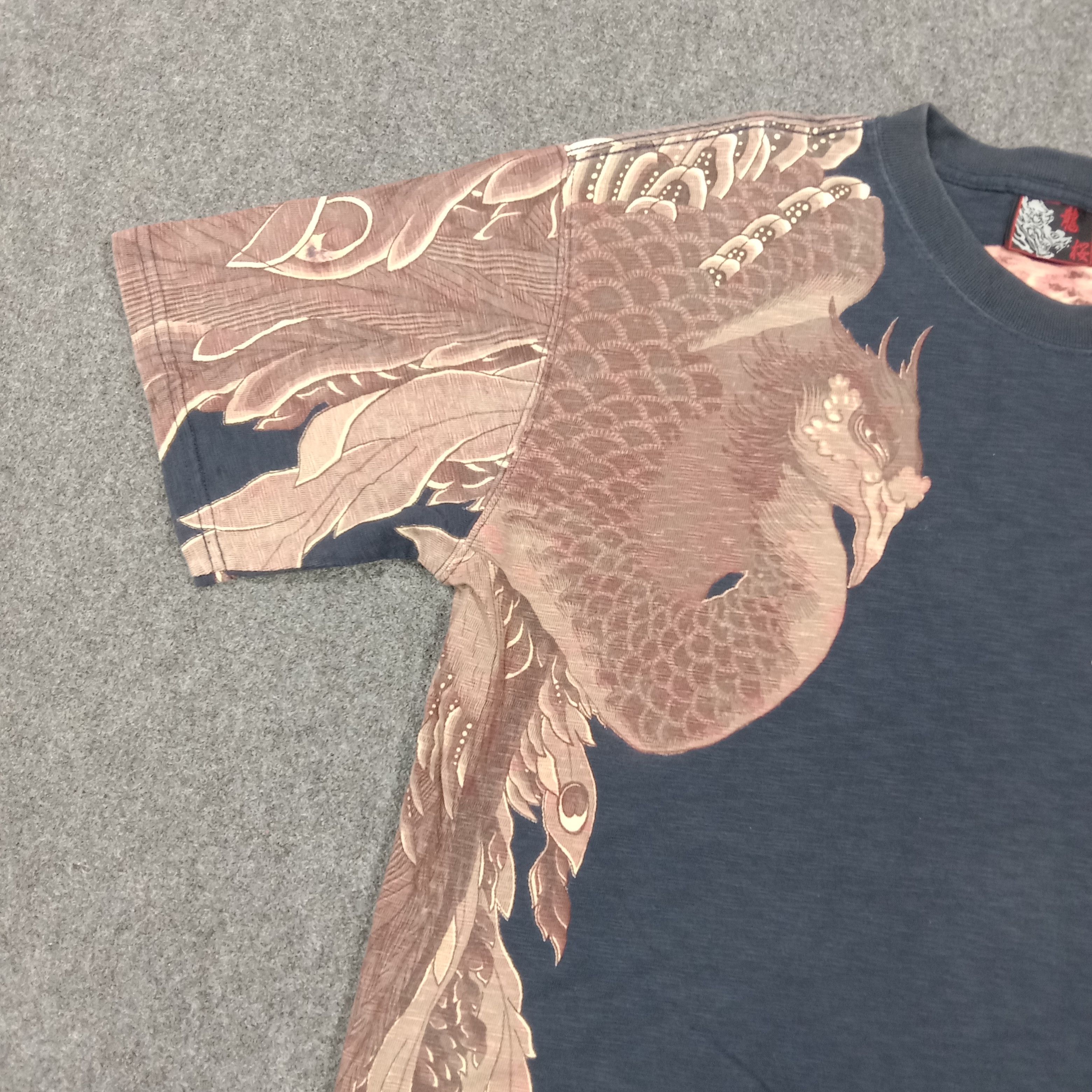 Japanese Brand Ryuzakura Japanese Phoenix Sukajan Style Tshirt C276N25 Size US L / EU 52-54 / 3 - 2 Thumbnail