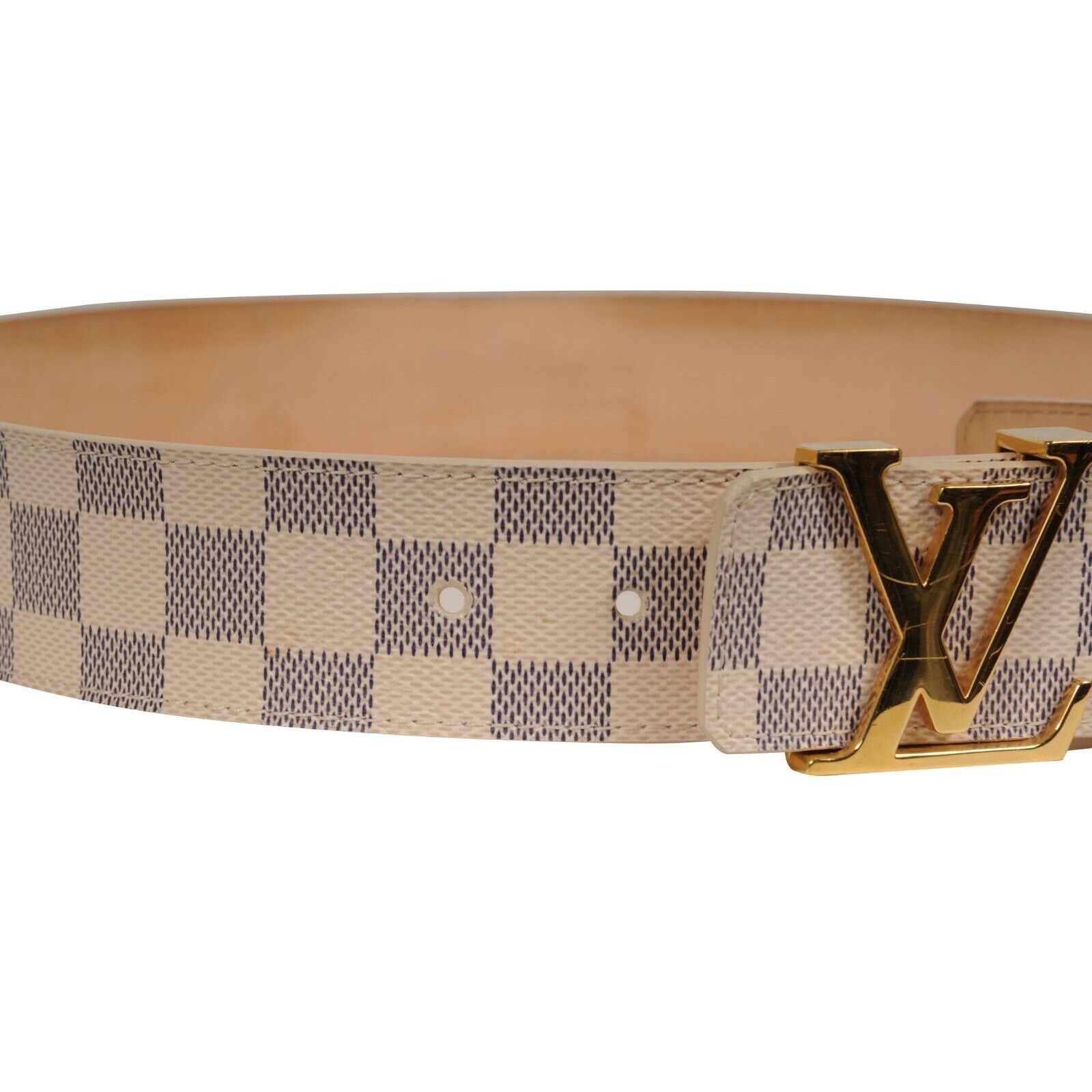 Louis Vuitton Damier Azur Initials Belt 40MM 90 36 Cream Size 36 - 10 Thumbnail