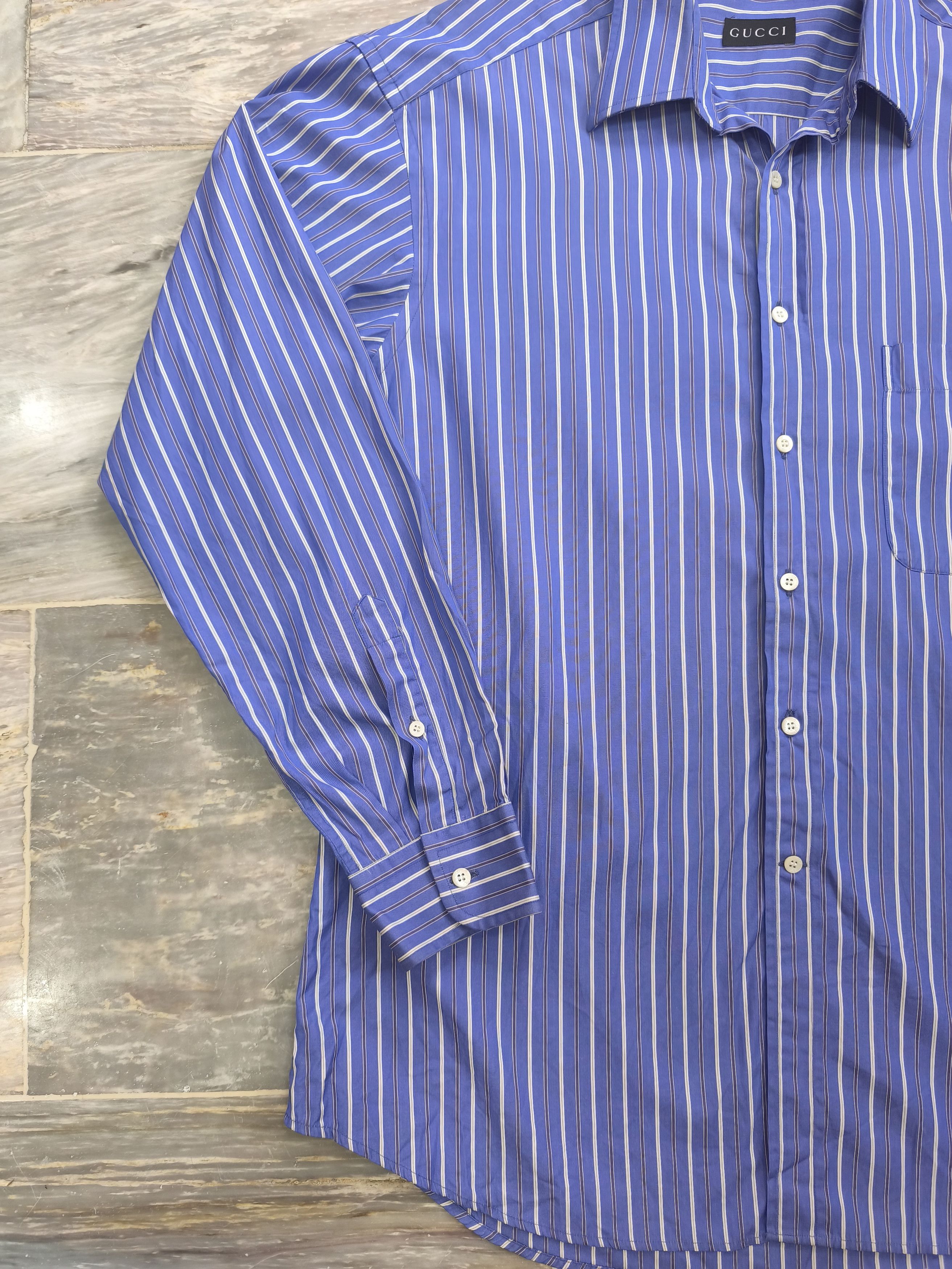 Gucci Gucci Tom Ford - Striped Button Up Shirt Size US XL / EU 56 / 4 - 2 Thumbnail
