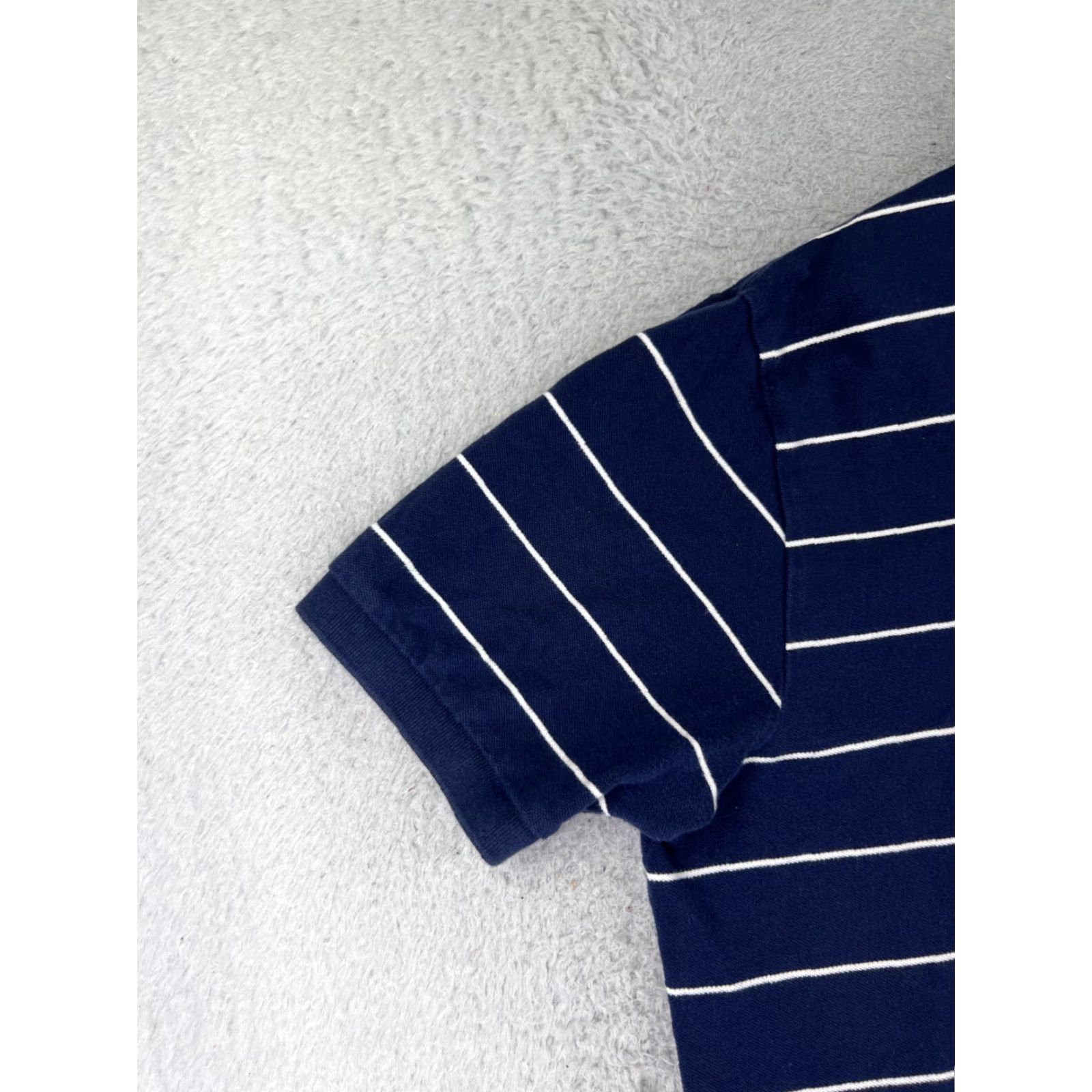 Ralph Lauren VINTAGE Ralph Lauren Polo Shirt Men 2XL Blue Stripe 100% Cotton Knit Polo Shirt Mens Regular Blue Stripe 2XL Size US XXL / EU 58 / 5 - 3 Thumbnail