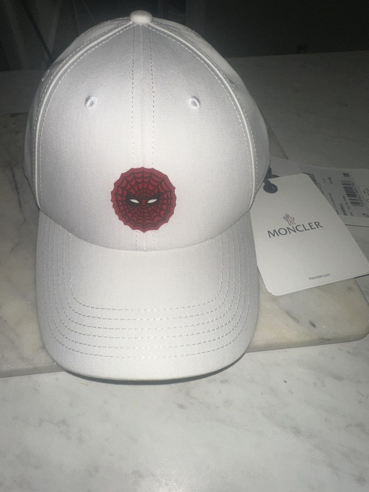 Moncler Moncler x Spiderman white hat | Grailed