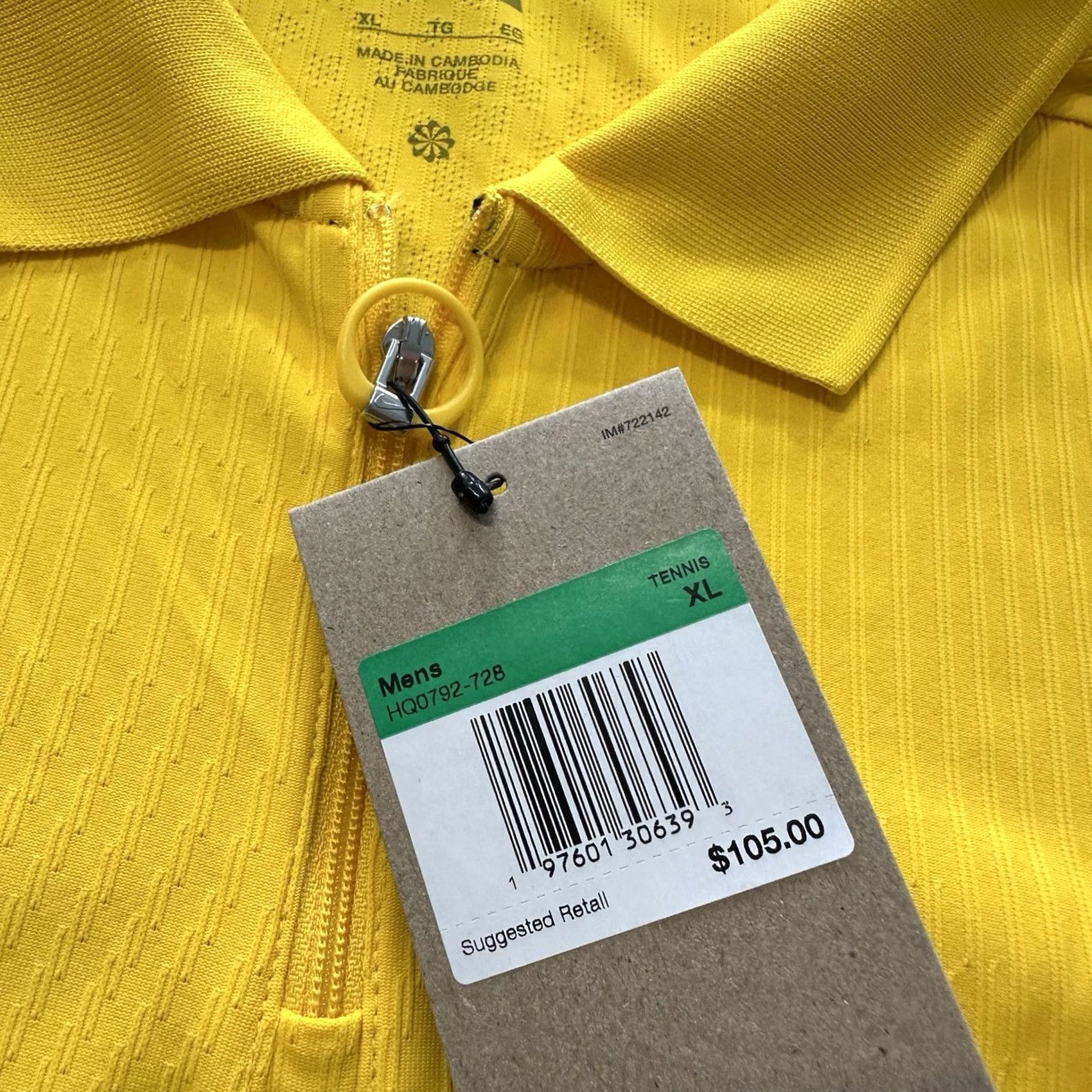 Nike Nike Dri-FIT Polo Mens XL HQ0792 728 Slim Fit 1/4 Zip Shirt Yellow Tennis Polo Size US XL / EU 56 / 4 - 4 Thumbnail