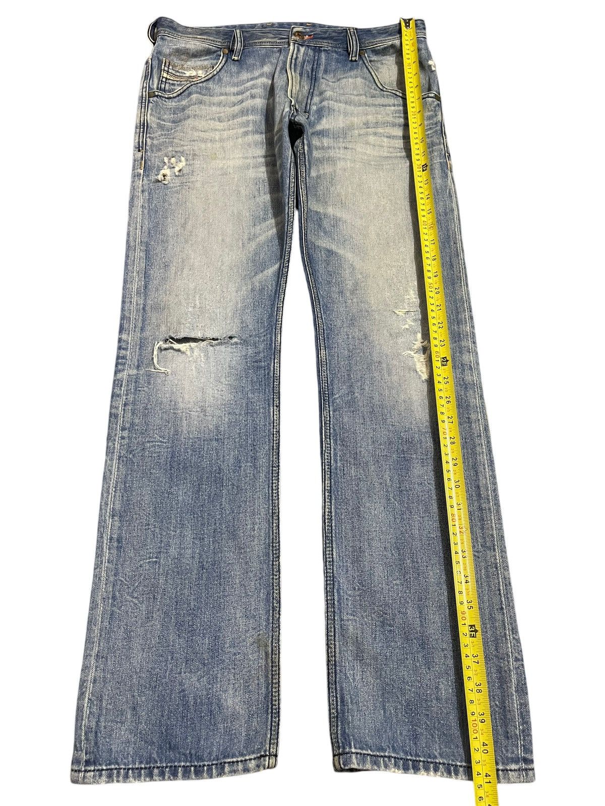 Diesel Vintage Diesel Industry Blue Faded Wash Distress Jeans Size US 33 - 15 Thumbnail