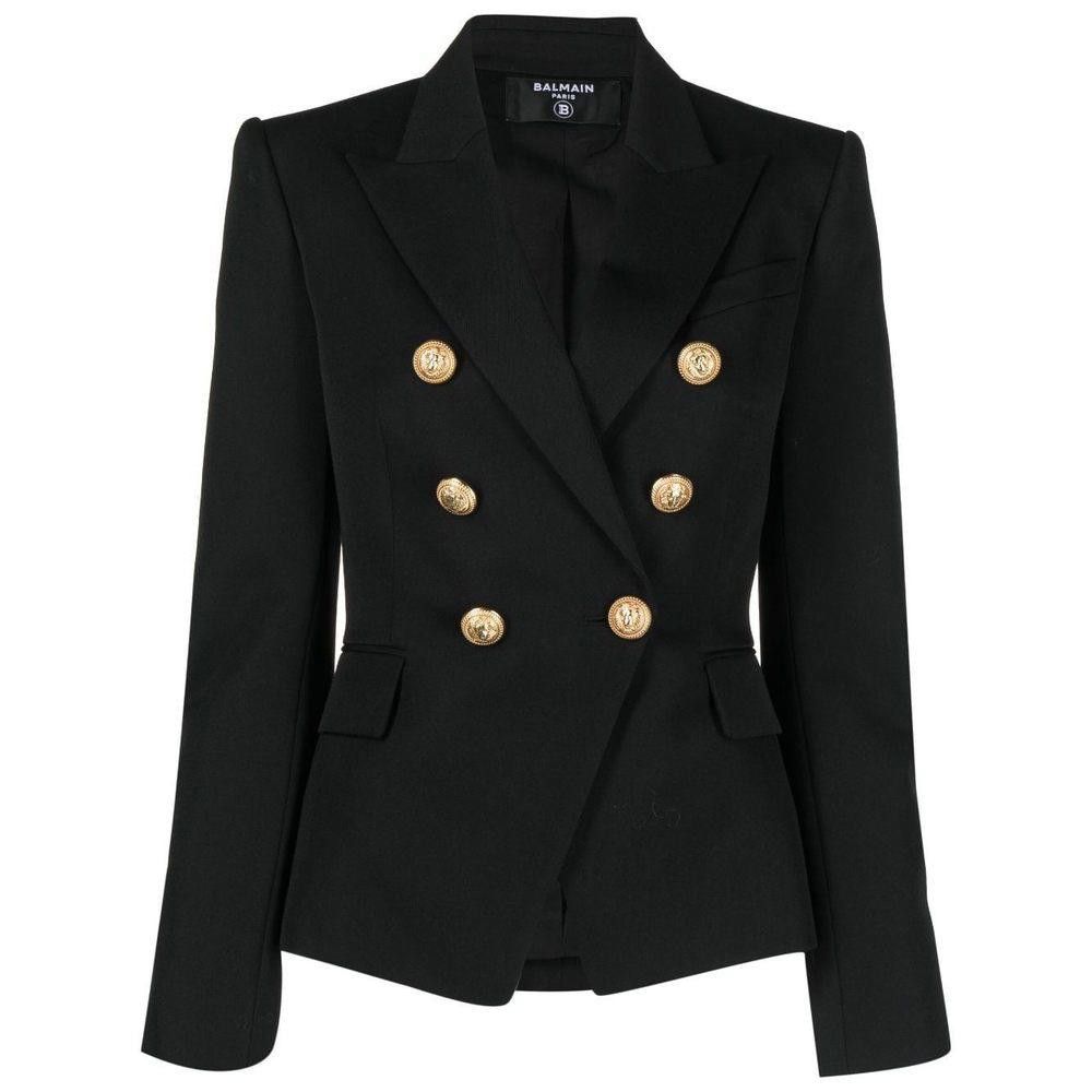 BALMAIN LOGO BLACK JACKET SIZE 42