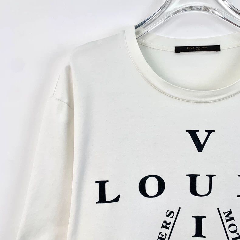 Louis Vuitton Louis Vuitton White logo monogrammed cotton crewneck short Size US XXL / EU 58 / 5 - 3 Thumbnail