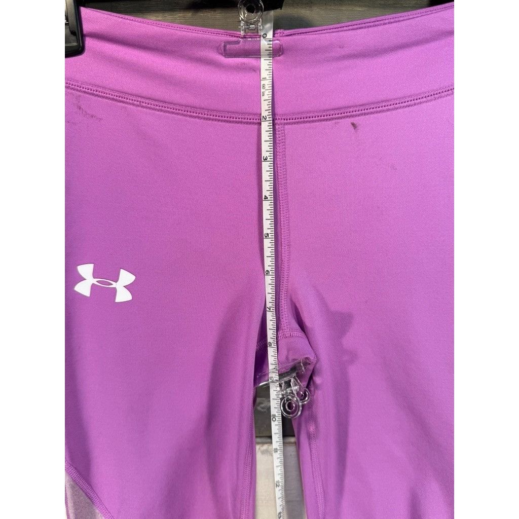 Under Armour Girl's UNDER ARMOUR Logo Pink Capri Leggings Medium Gently U Size 22" - 9 Thumbnail