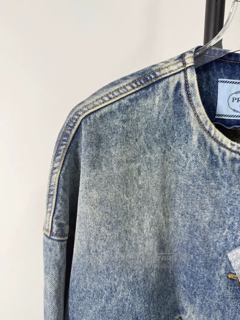 Prada Prada Round-neck denim jacket Size XXS / US 00 / IT 34 - 3 Thumbnail