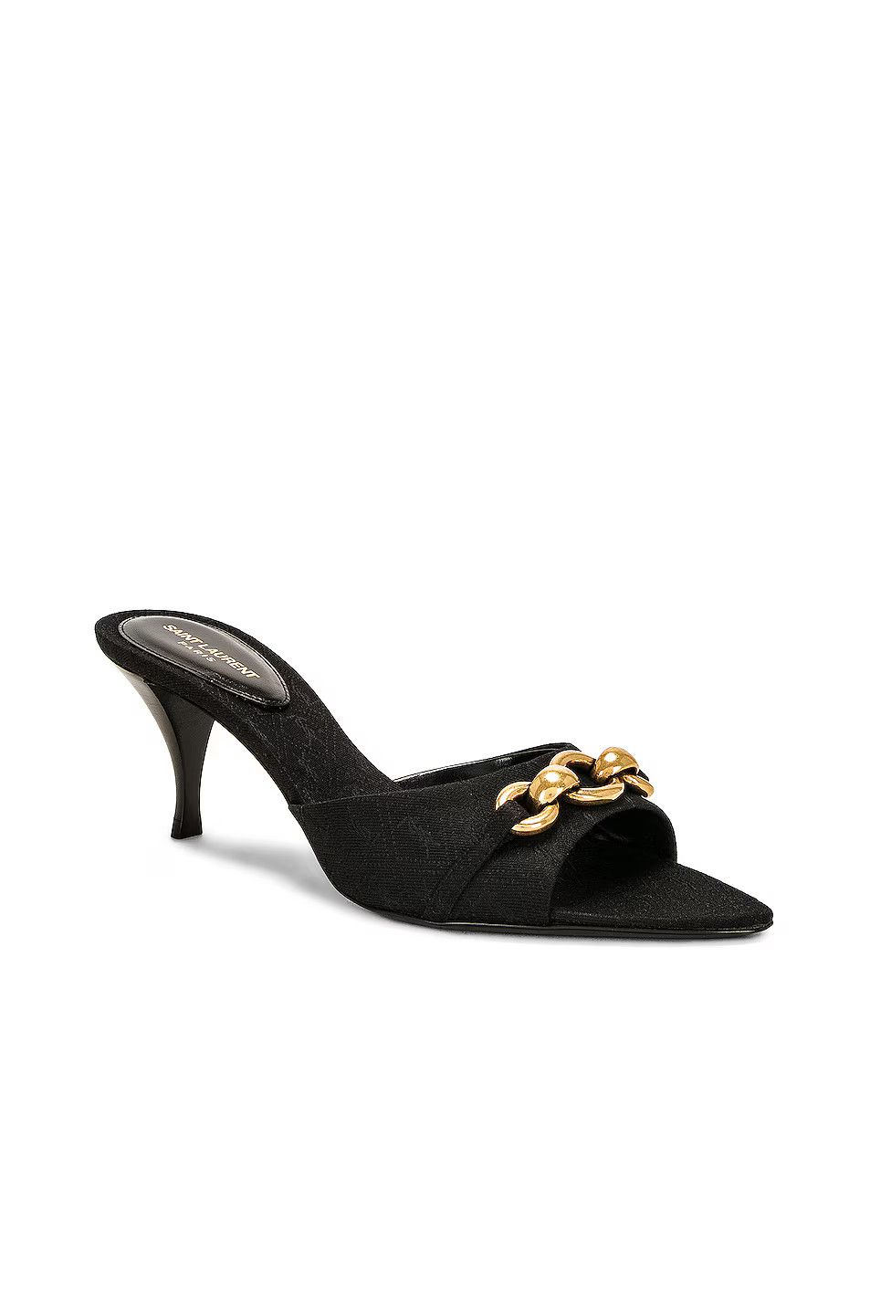 Saint Laurent Paris o1bcso1str1124 Le Maillon Mules in Nero Size US 5 / IT 35 - 2 Thumbnail