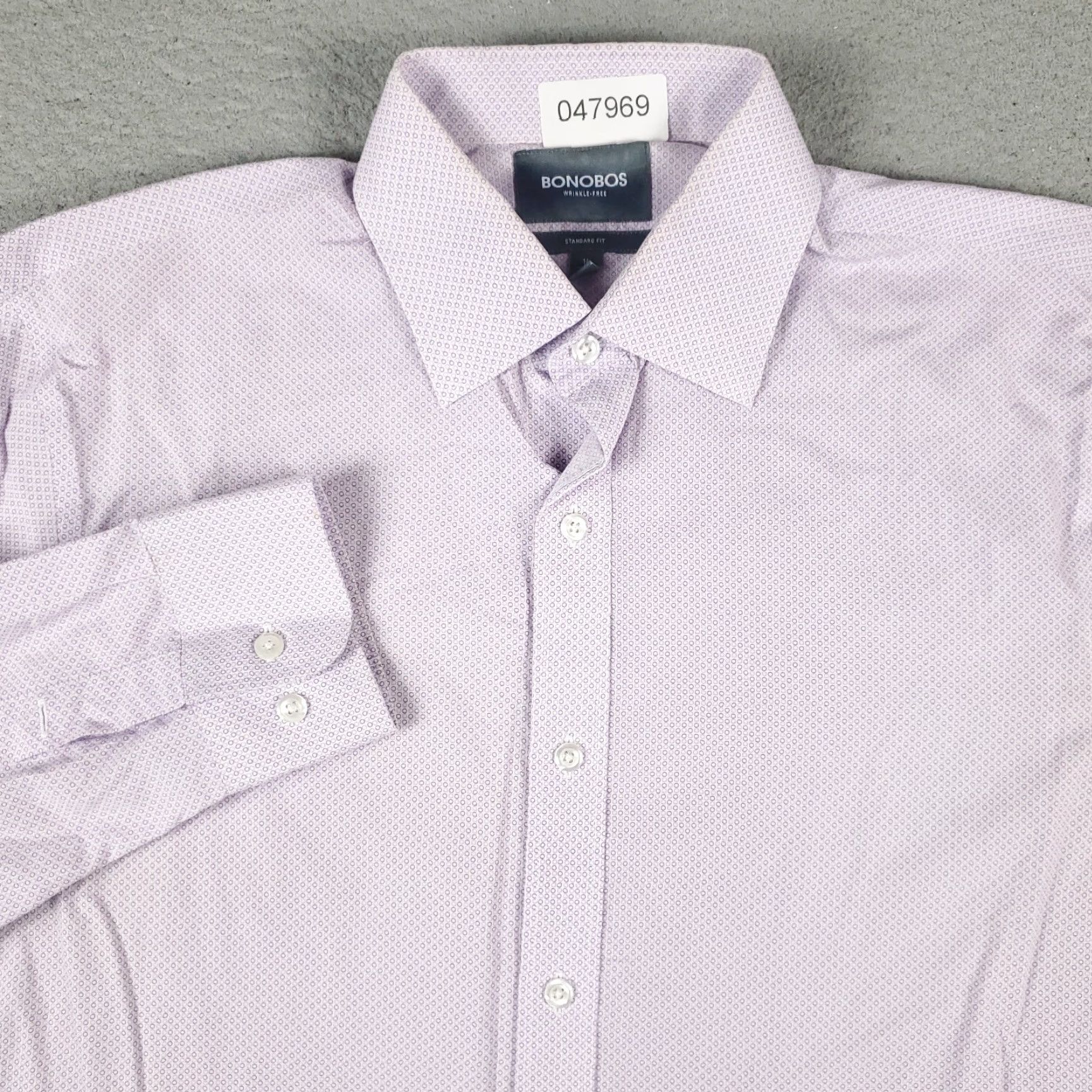 Bonobos VINTAGE Bonobos Dress Shirt Men's Size 16 Purple Cotton Long Sleeve Button Up Business Casual Formal Size 42R - 2 Thumbnail