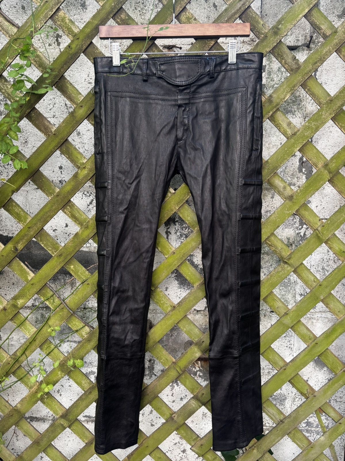 Dior Dior Homme AW08 Ribbed Leather Moto Pants Size US 30 / EU 46 - 1 Thumbnail