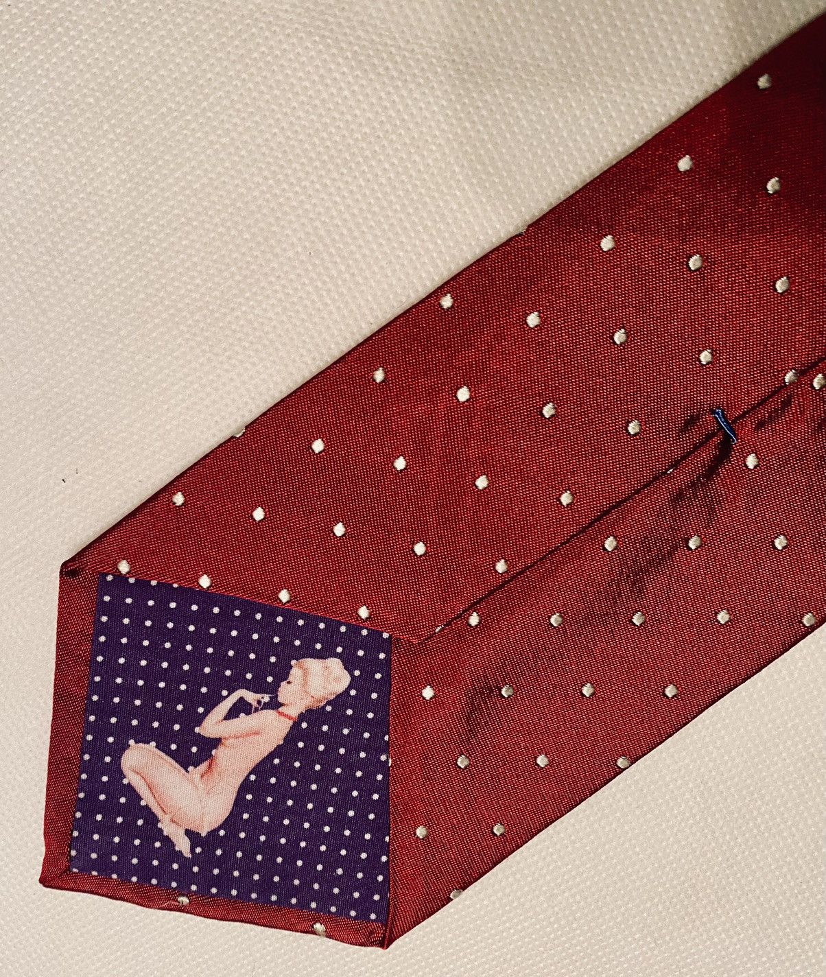 Paul Smith PAUL SMITH 🇮🇹 Red Micro Polka Dot Classic Pin Up Girl Silk Size ONE SIZE - 9 Thumbnail