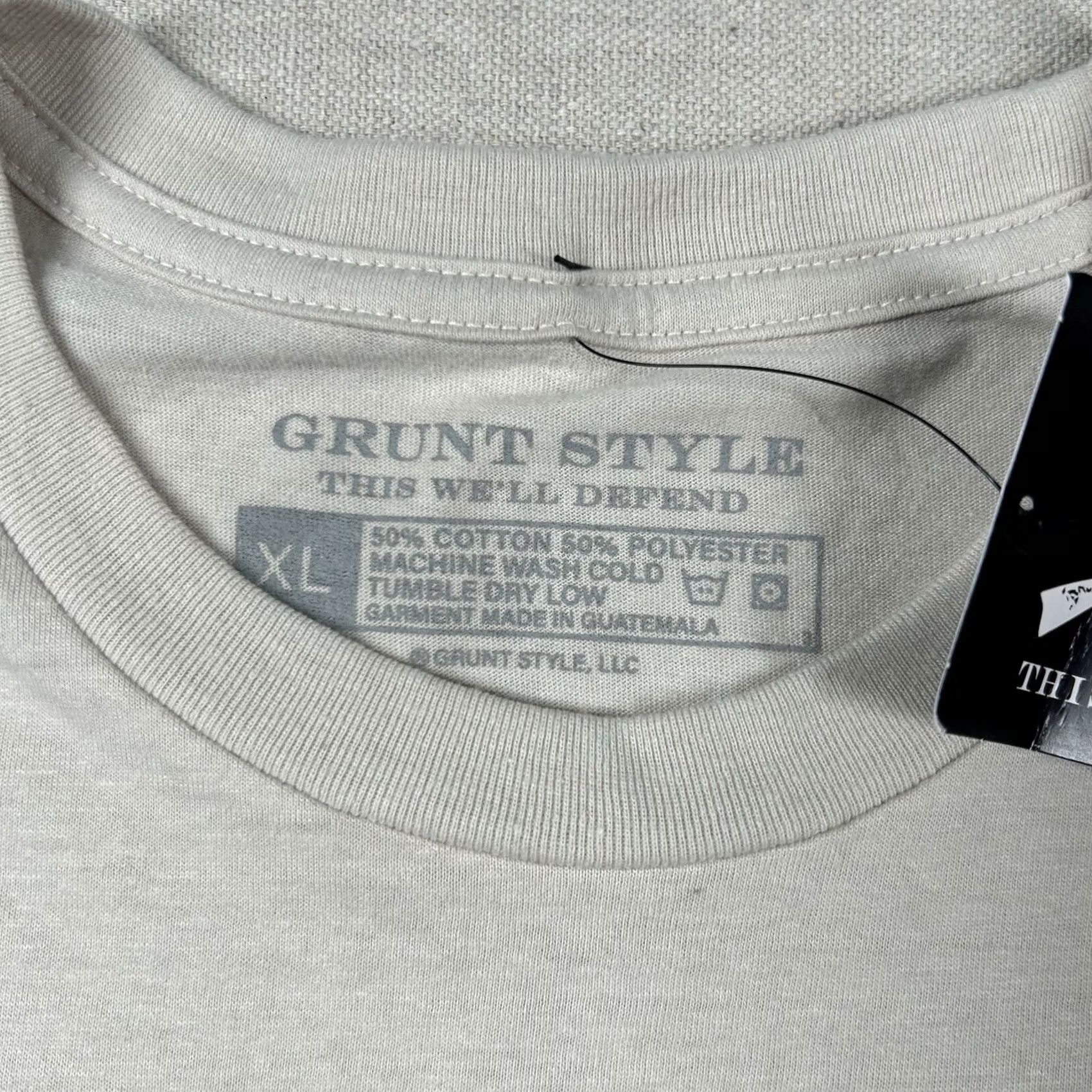 Vintage Grunt Style T-Shirt Mens XL USA Patriotic Military Grunt Style Shirt Short Sleeve Beige Cotton Polyester Jersey Crew Neck Size US XL / EU 56 / 4 - 3 Thumbnail