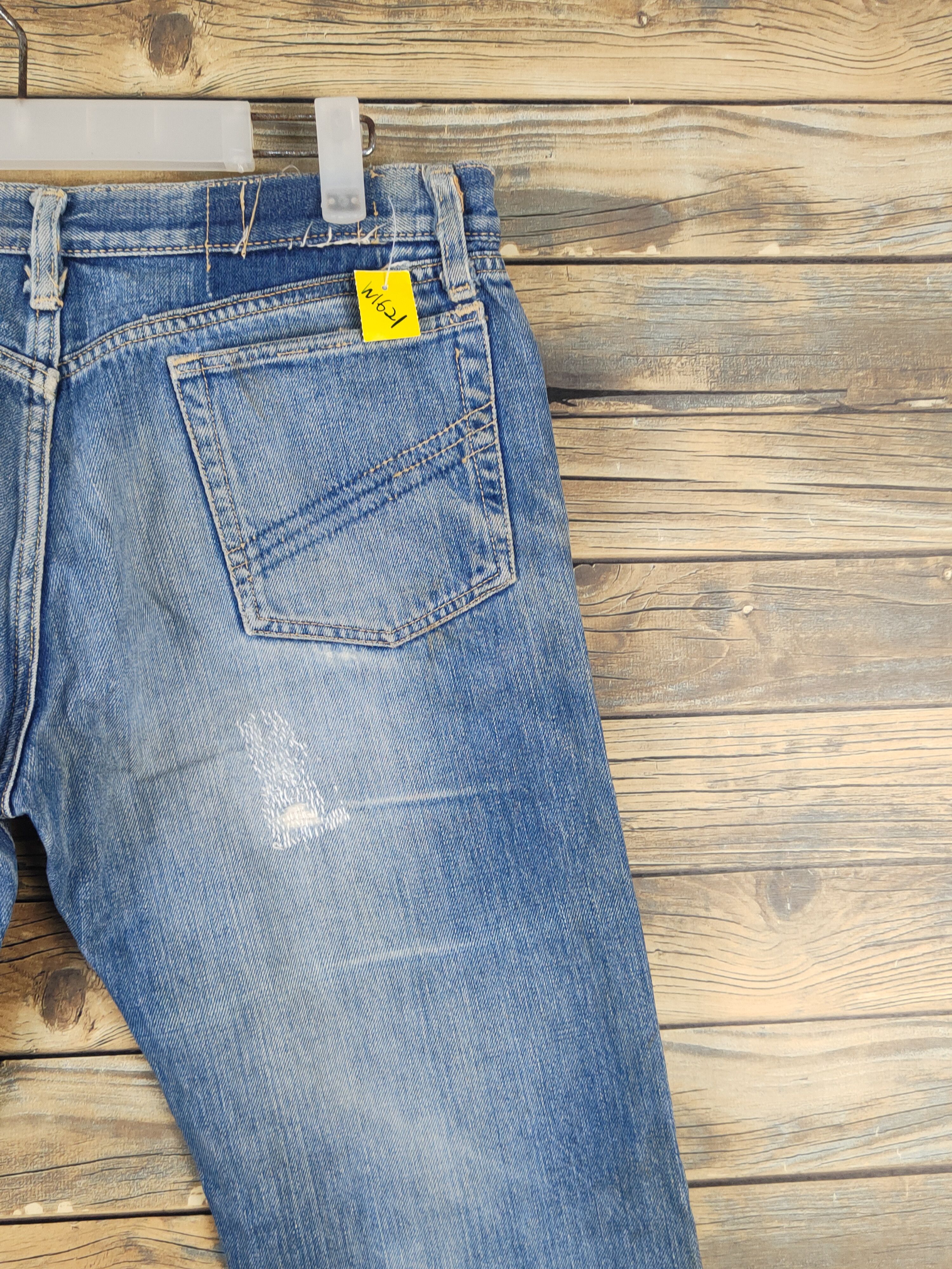 Vintage Bison vintage Blue Distressed Ripped denim Jeans #W1621 Size US 31 - 10 Thumbnail