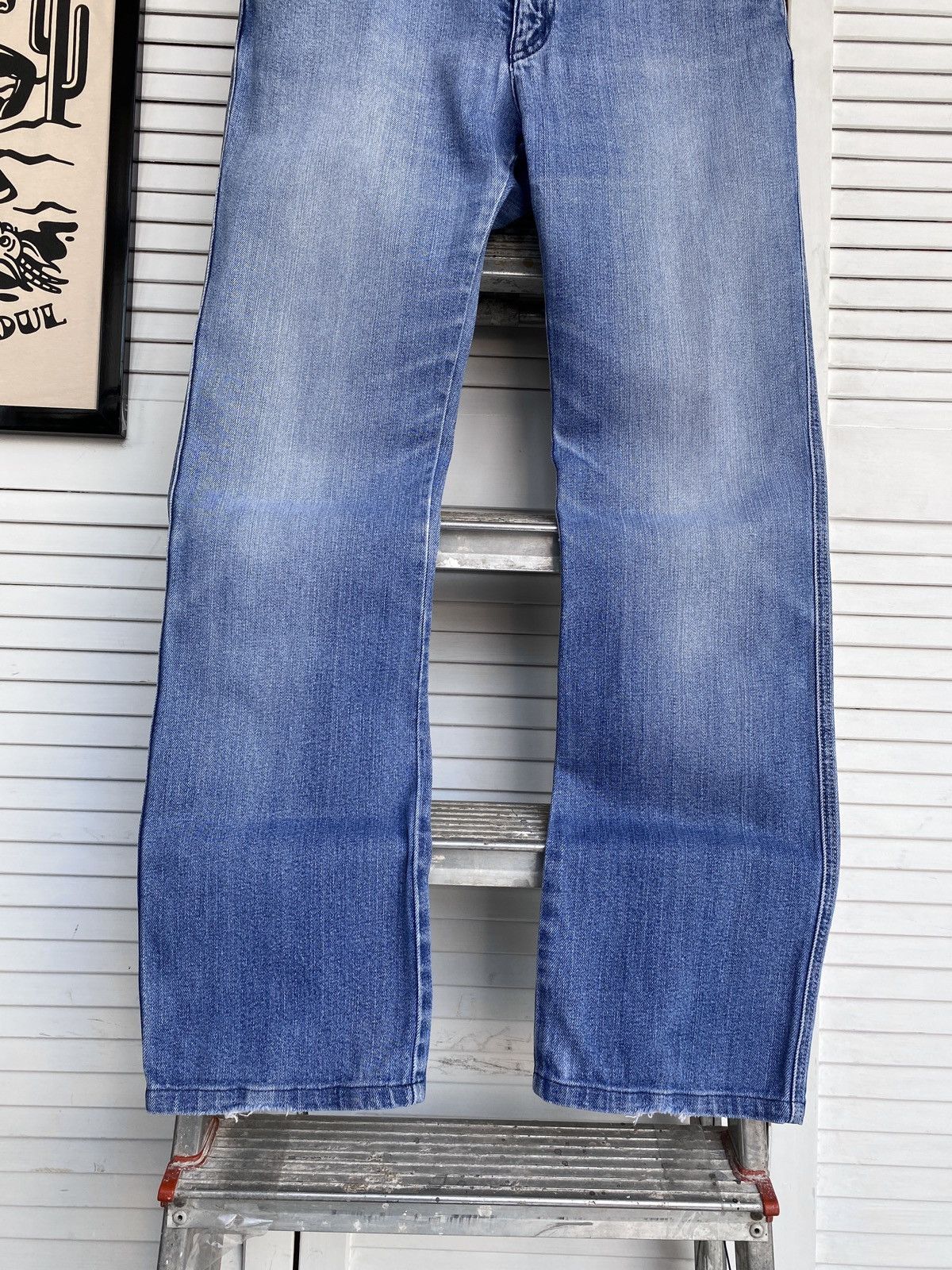 Armani × Giorgio Armani × Vintage Vintage Armani Jeans Y2K Pocket Logo Denim Pants Light Blue Size 31" - 4 Thumbnail