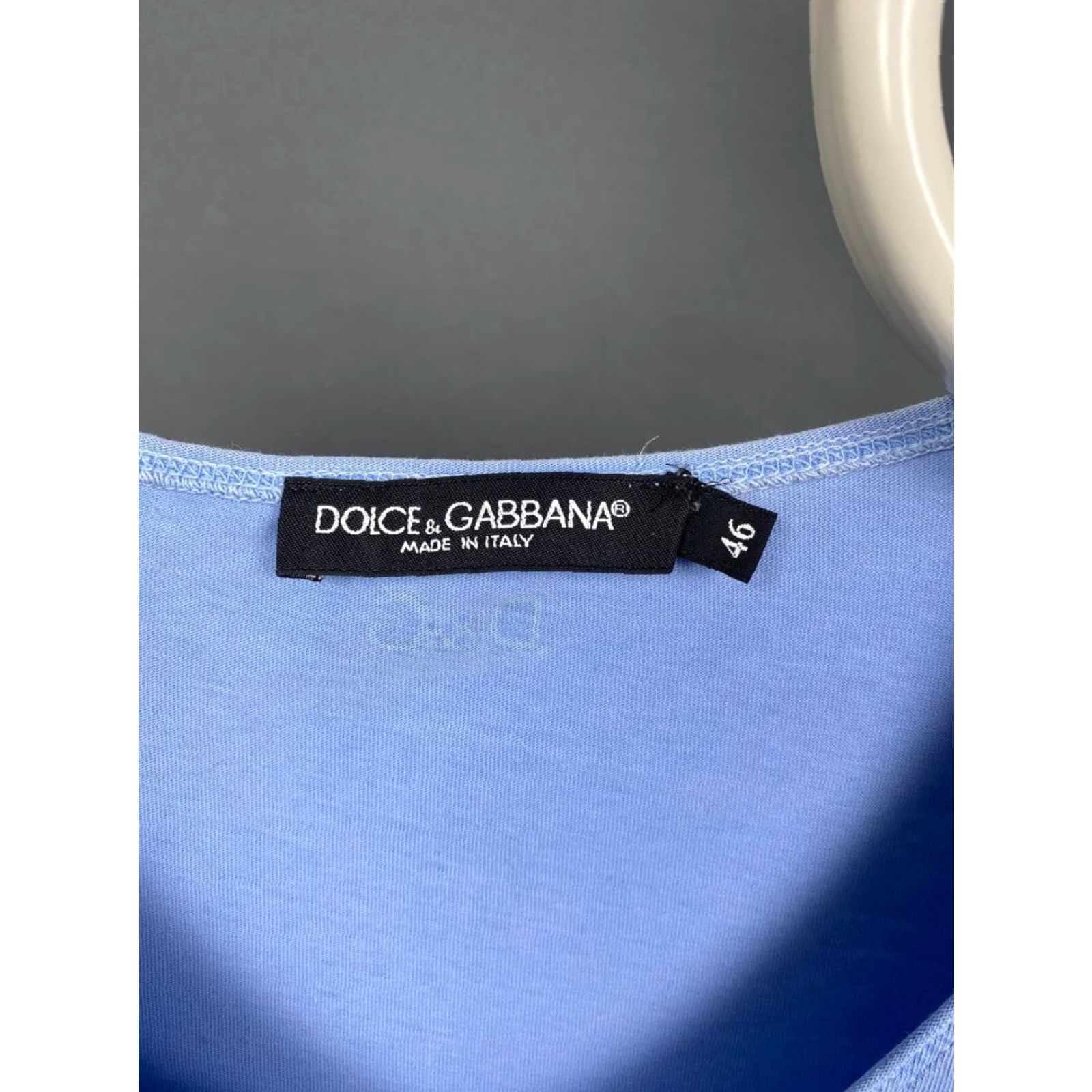 Dolce & Gabbana Dolce & Gabbana Mens T-Shirt Blue Short Sleeve Crew Neck Pullover Size 46 Regular Image Logo Shirt Men Size US XXL / EU 58 / 5 - 3 Thumbnail