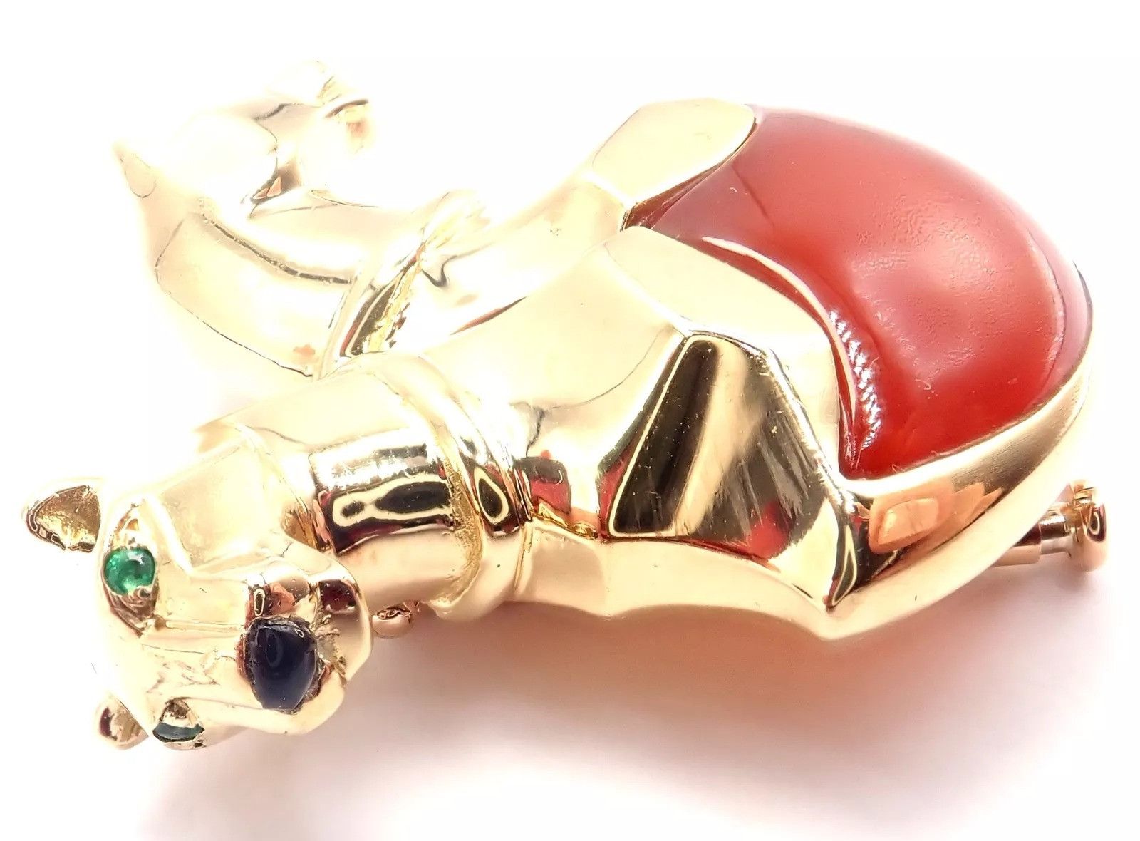 Cartier Cartier Double Panther 18k Jasper Onyx Pin Brooch Size ONE SIZE - 11 Thumbnail