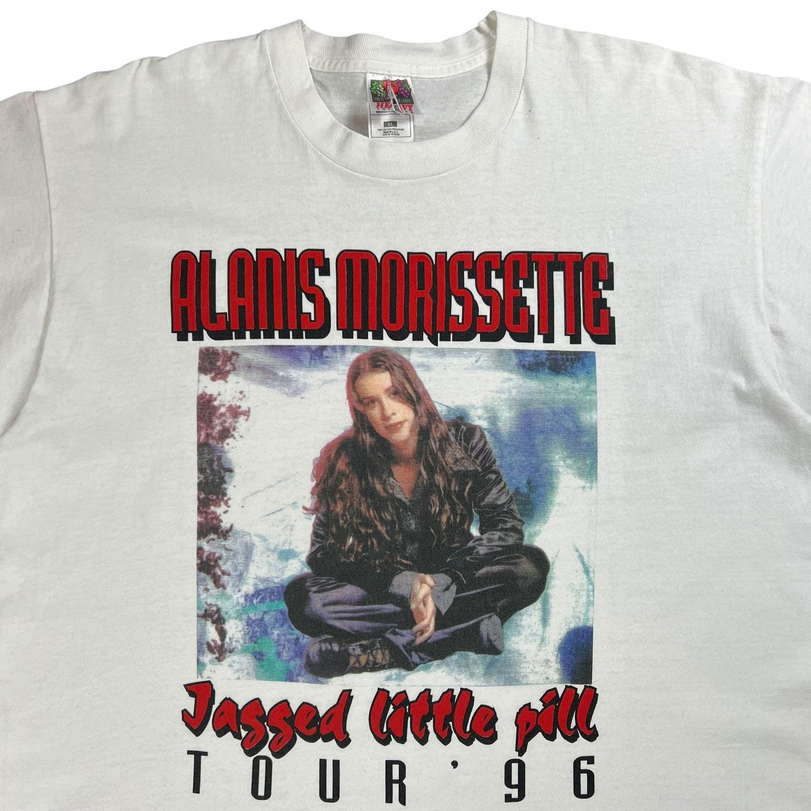 Band Tees × Fruit Of The Loom × Vintage Vintage 1996 Alanis Morissette Jagged Little Pill lot tee Size US XL / EU 56 / 4 - 2 Thumbnail