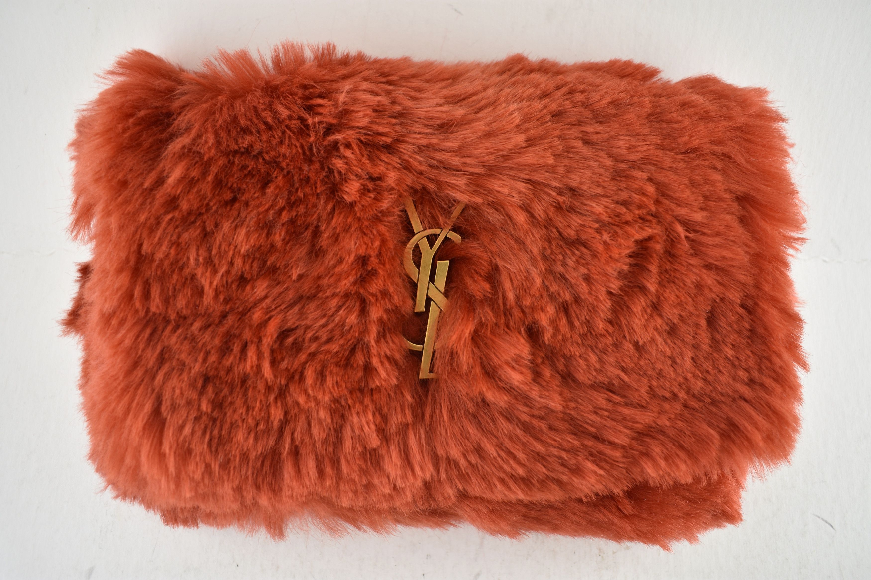 Saint Laurent Paris Small Kate YSL Logo Reversible Faux Fur Suede Shoulder Bag Size ONE SIZE - 15 Thumbnail