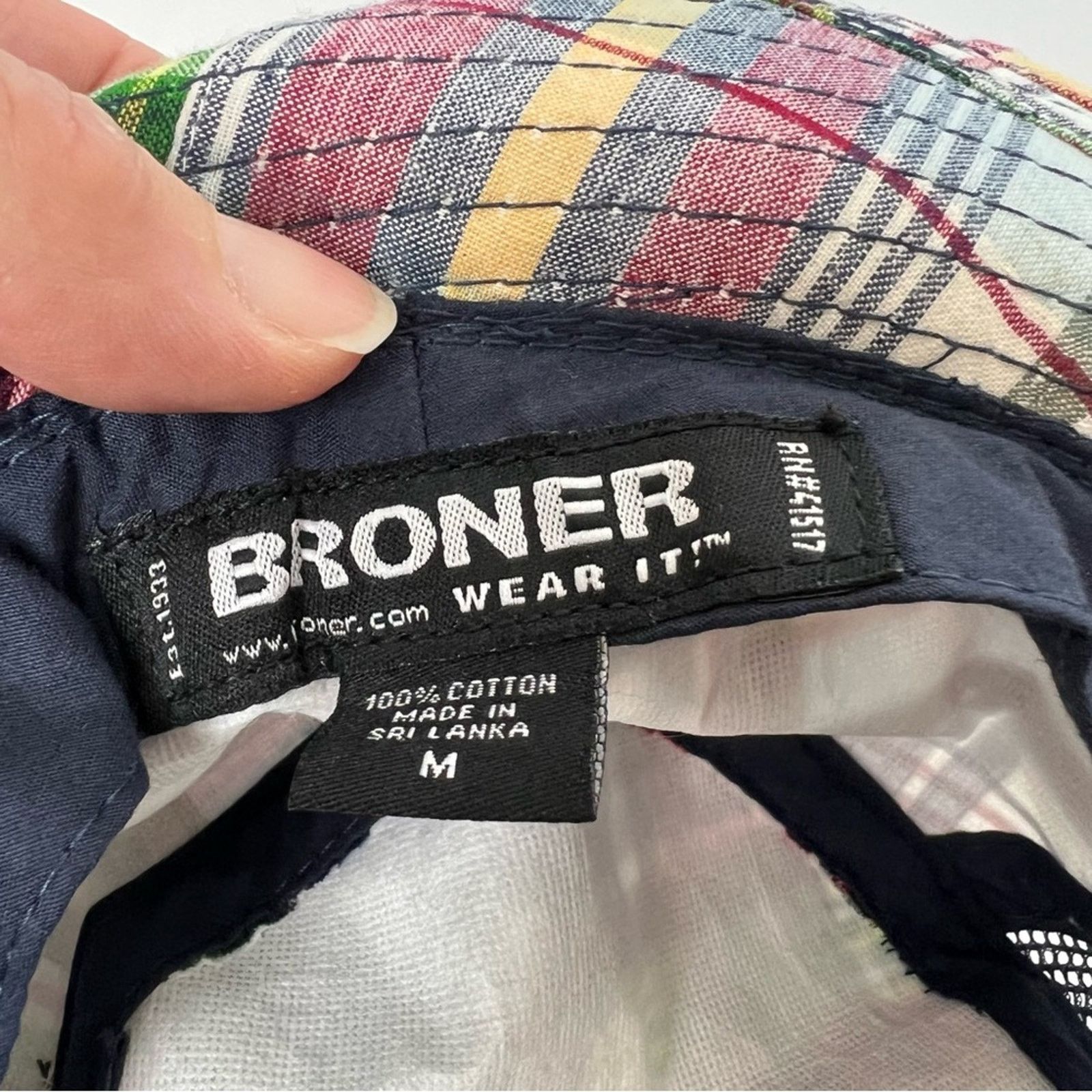 Other Broner Navy Plaid Summer Packable Sun Hat Kids Size Medium Size 26 - 10 Thumbnail