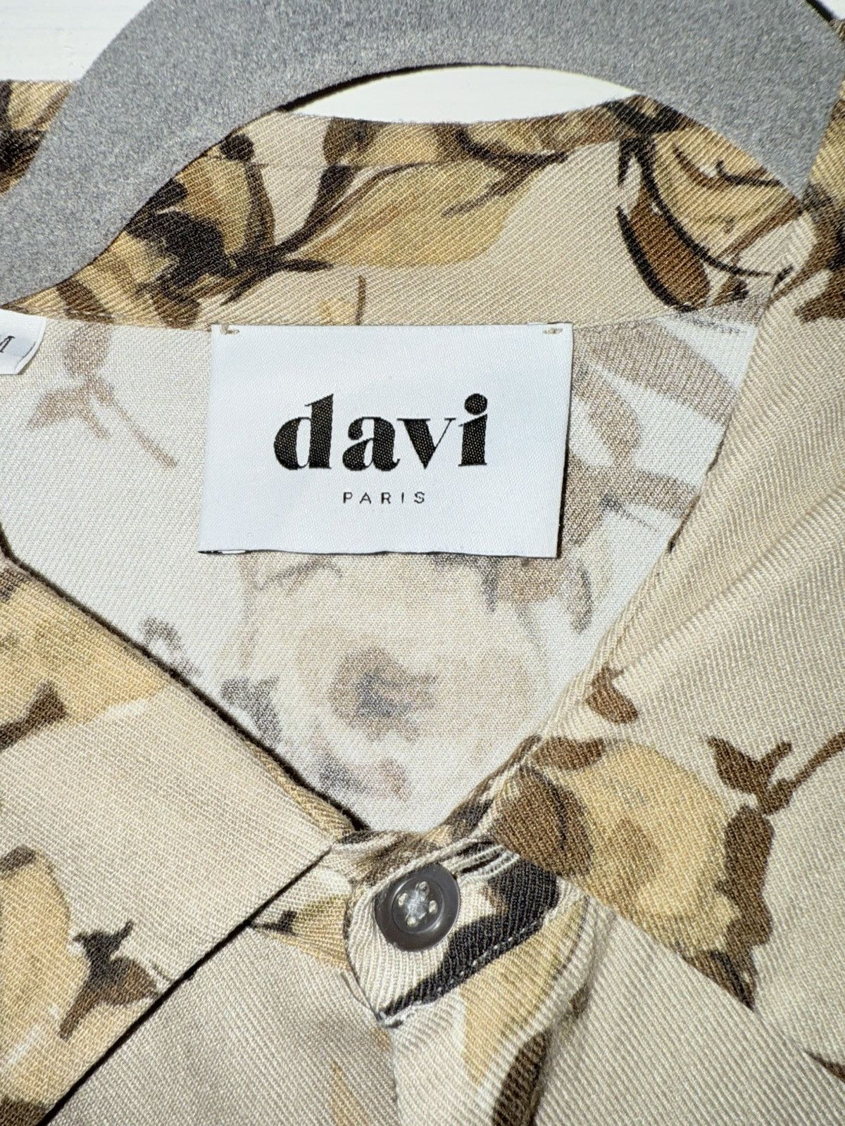 DAVI PARIS Tan Long Sleeve Printed Shirt