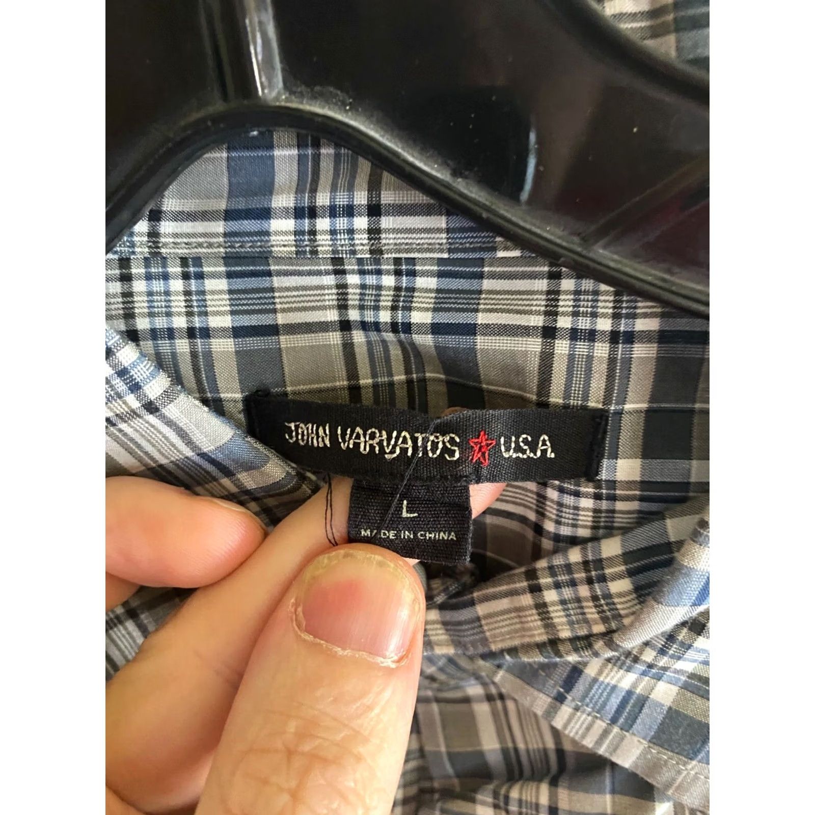 John Varvatos John Varvatos Shirt Long Sleeve Gray Blue Plaid Large L 16 x 34/35 Mens Button-Up Size US L / EU 52-54 / 3 - 3 Thumbnail