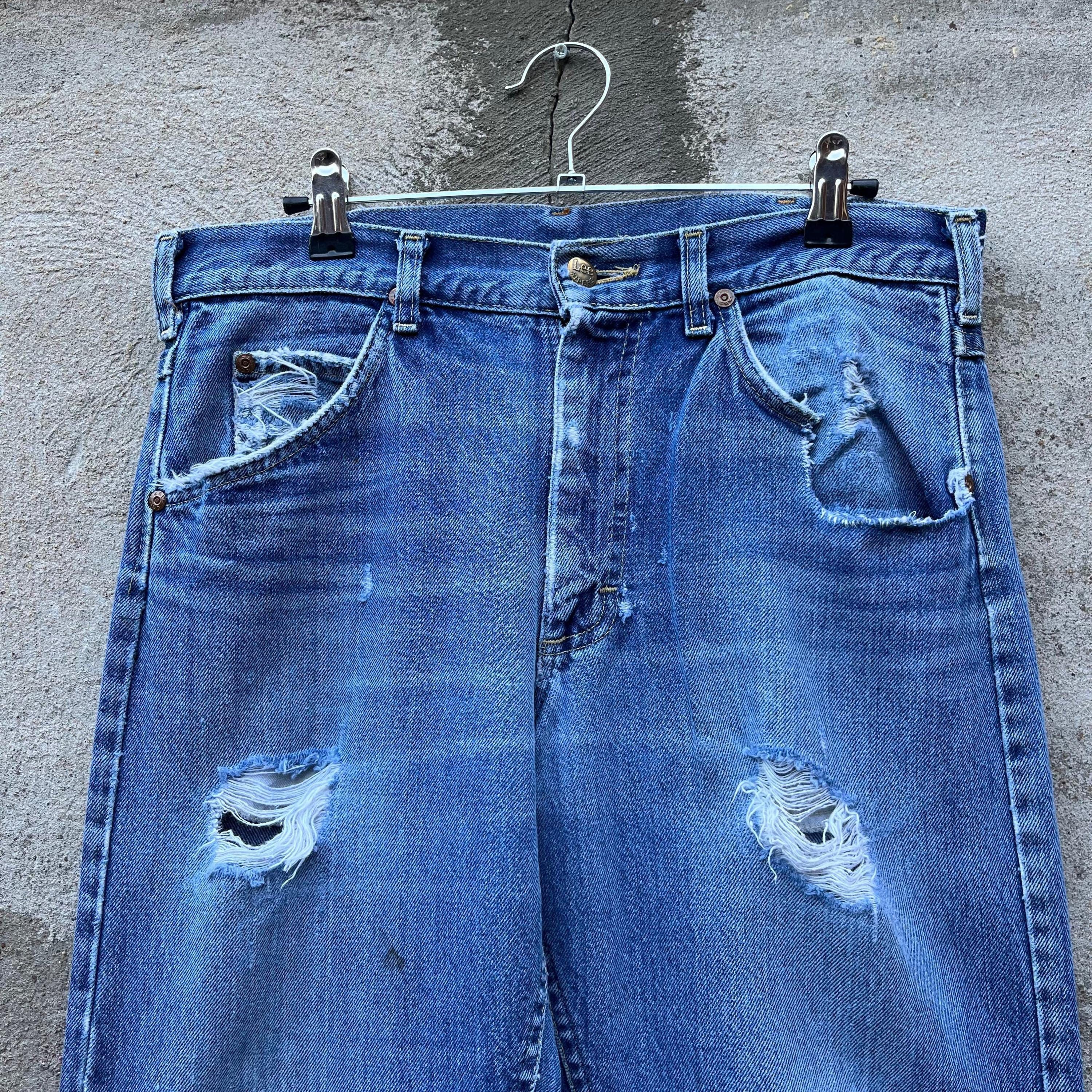 Lee × Vintage 80's Vintage Lee Rider Distressed Denim Jeans Size US 30 / EU 46 - 4 Thumbnail