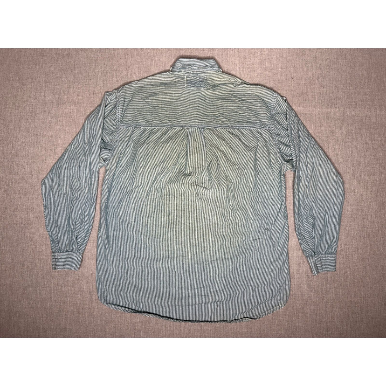 Levi's × Vintage Vintage 90s Levi’s Real Indigo Pinstripe Button Up Shirt M Size US M / EU 48-50 / 2 - 2 Thumbnail