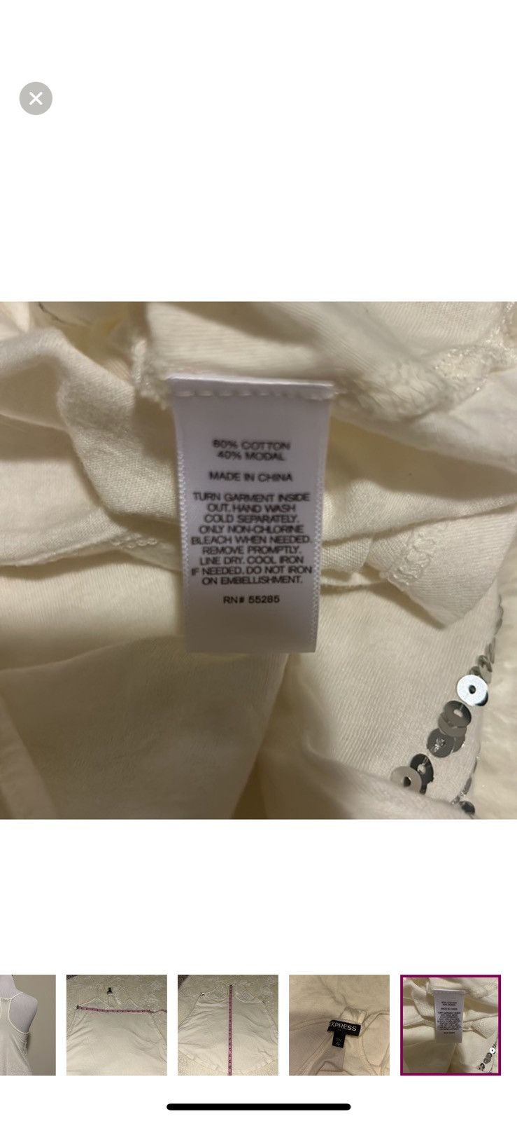 Express Express XS white sequin tank top Size XS / US 0-2 / IT 36-38 - 7 Thumbnail