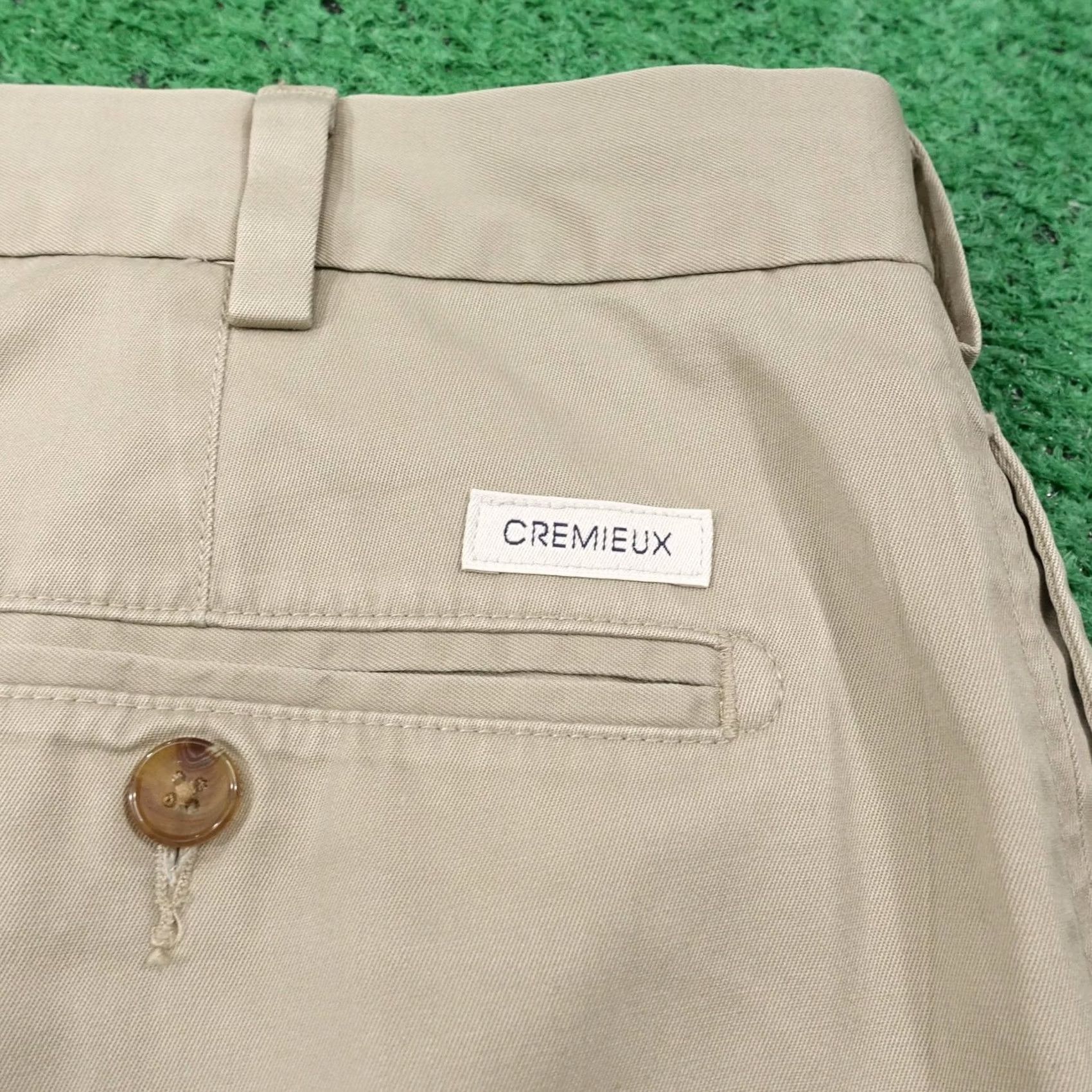 Cremieux Daniel Cremieux Shorts Mens 39 Beige Chino Pleated Relaxed Inseam 9in 100% Cotton Casual Business Front Pockets Logo Mens Size US 39 - 4 Thumbnail