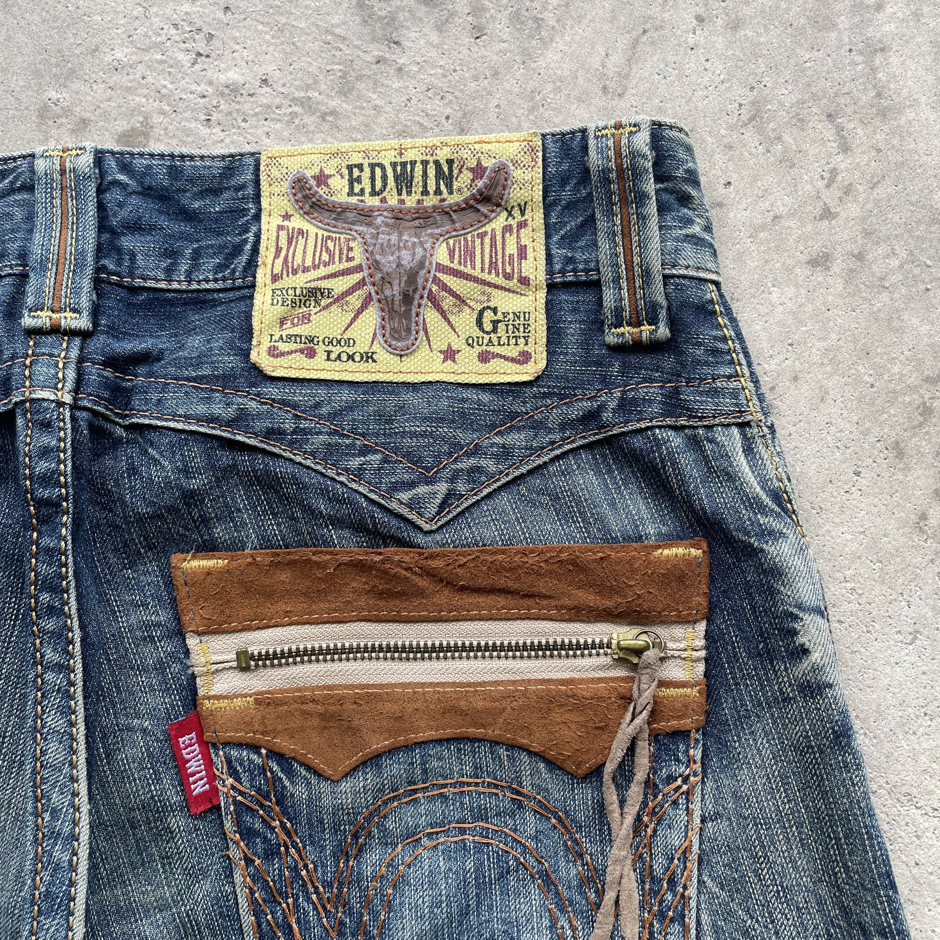 Edwin W32 Vintage Edwin Distressed Jeans Faded Rusty Denim Pants Size US 32 / EU 48 - 9 Thumbnail