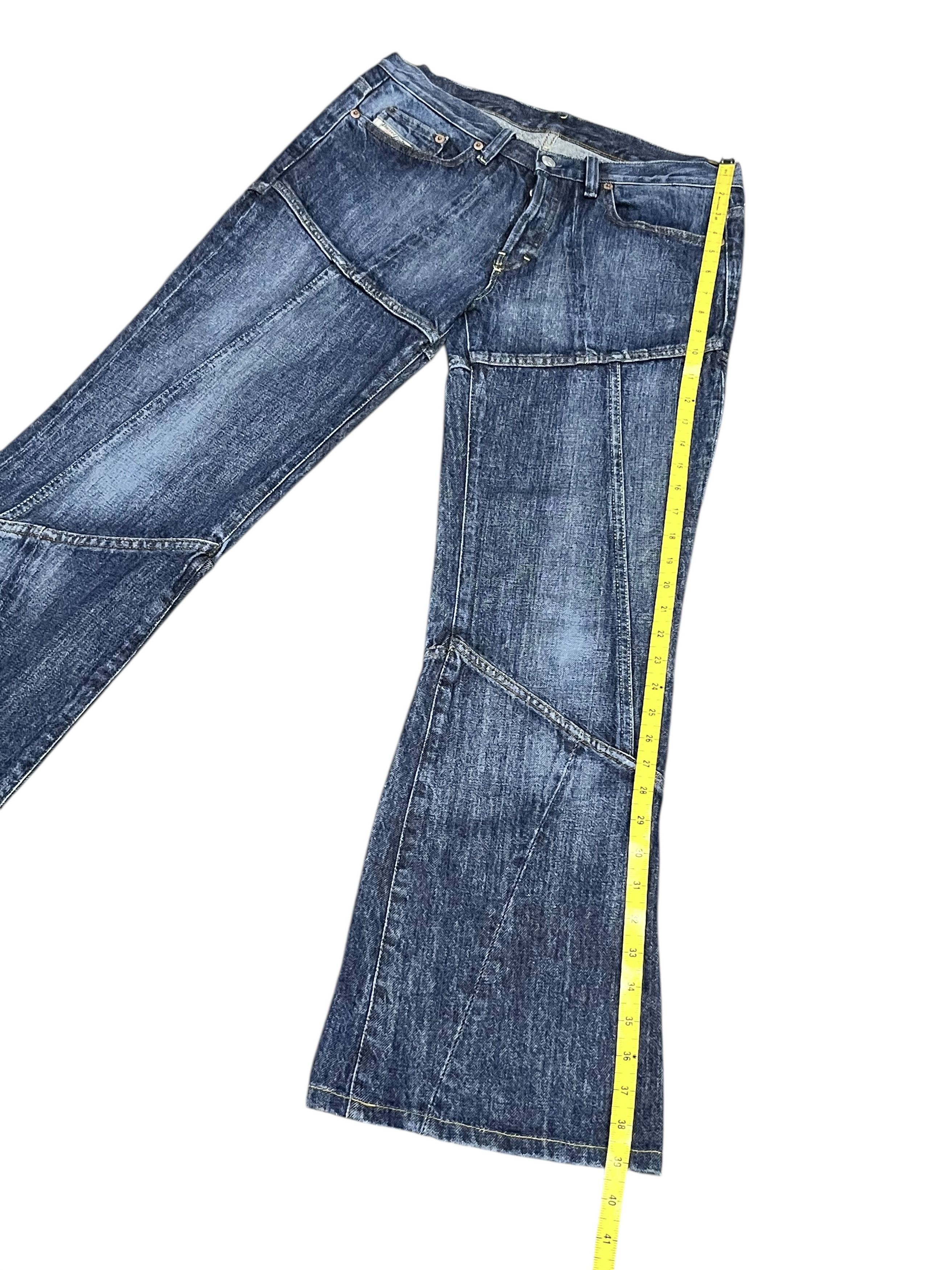 Diesel × Kapital × Vintage FYE🔥Vintage DIESEL INDUSTRY ITALY Spliced Denim Flare Jeans Size 29" - 10 Thumbnail