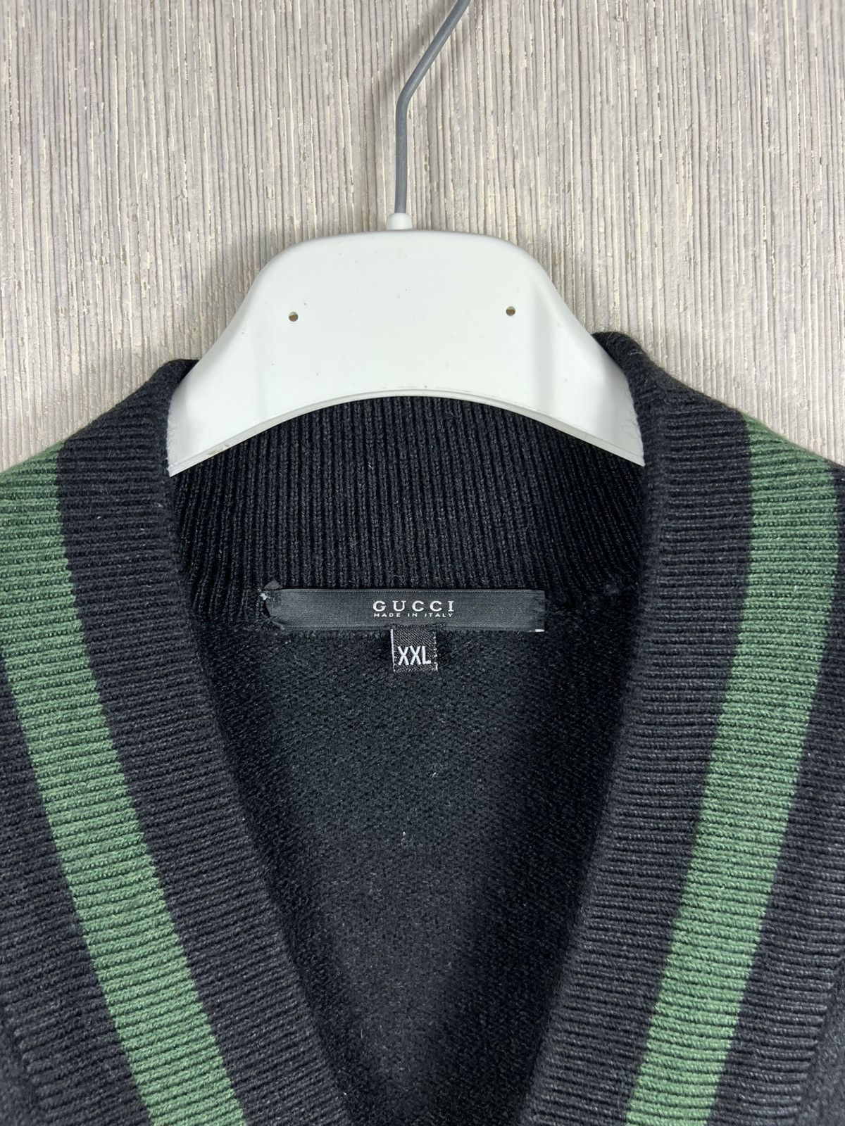 Gucci Vintage Gucci Tom Ford collage cardigan sweater logo striped Size US L / EU 52-54 / 3 - 16 Thumbnail