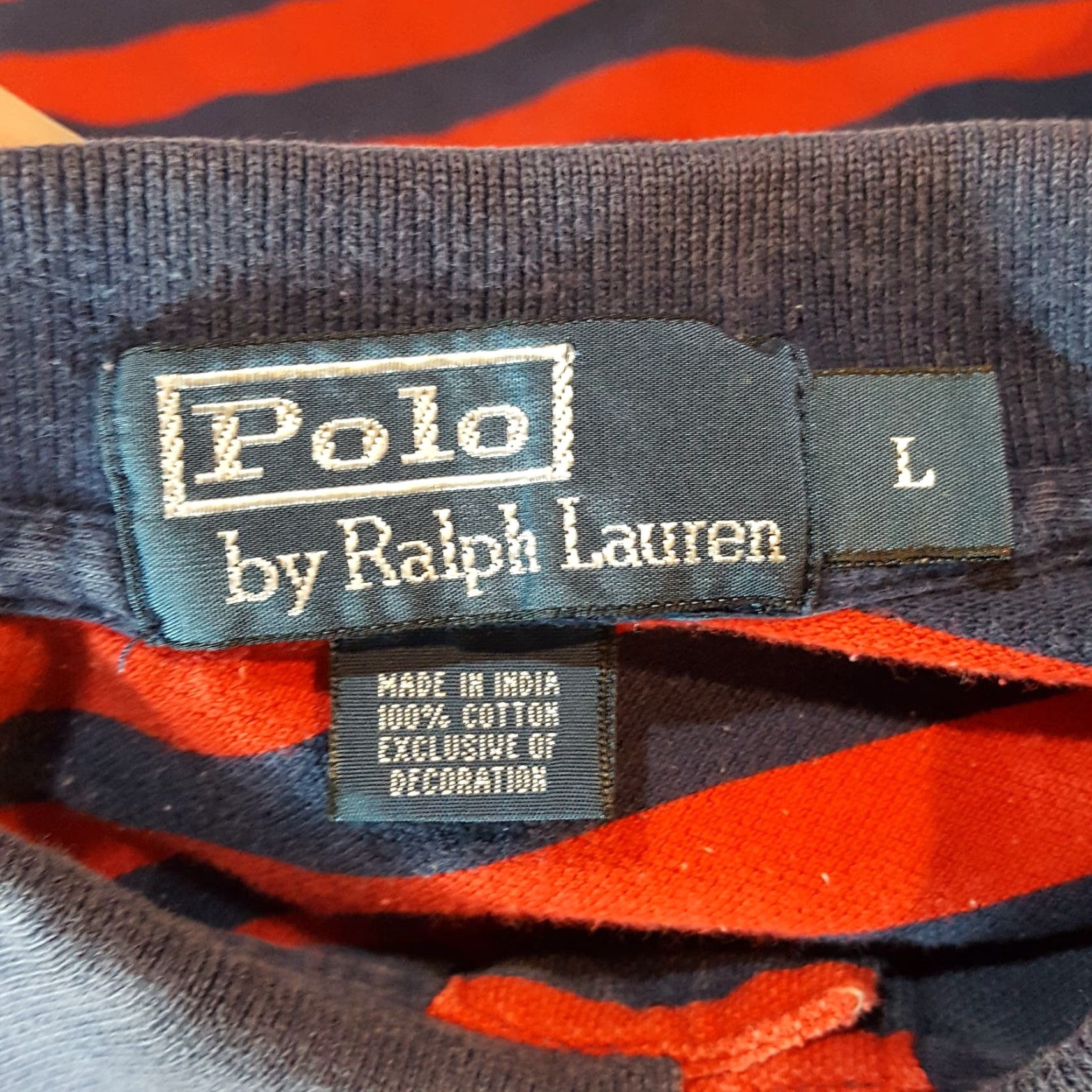 Ralph Lauren VINTAGE Polo Ralph Lauren Mens L Striped Skate Punk Surf Retro Collar Polo Shirt Size US L / EU 52-54 / 3 - 7 Thumbnail