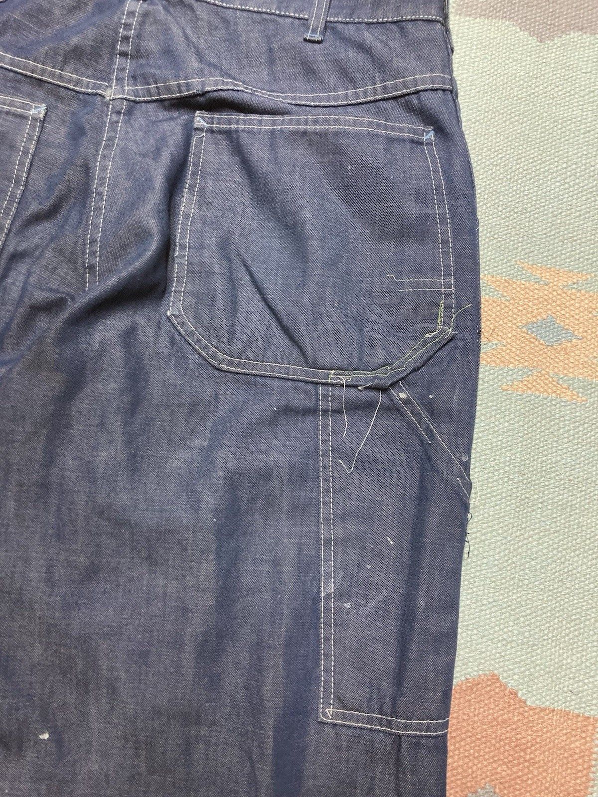 Vintage 70s sears denim carpenter jeans distressed paint AS IS 33x32 Size US 33 - 12 Thumbnail