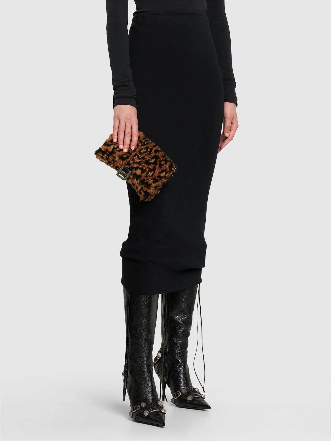 Balenciaga o1s1rm1124 Size: OS / Hourglass Wallet Chain Leopard Print Size ONE SIZE - 4 Thumbnail