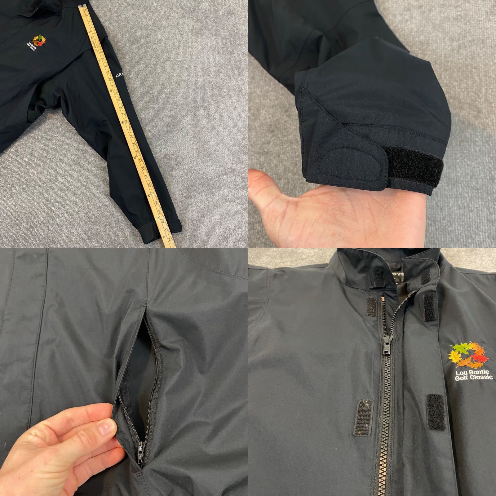 Footjoy FootJoy DryJoys Jacket Mens Medium Large Black Rain Coat Water Resistant Golf Size US M / EU 48-50 / 2 - 8 Thumbnail