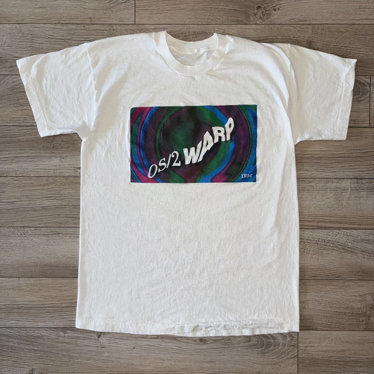 Other 80s IBM OS/2 Warp optical illusion fractal tech tee shirt Size US L / EU 52-54 / 3 - 1 Thumbnail