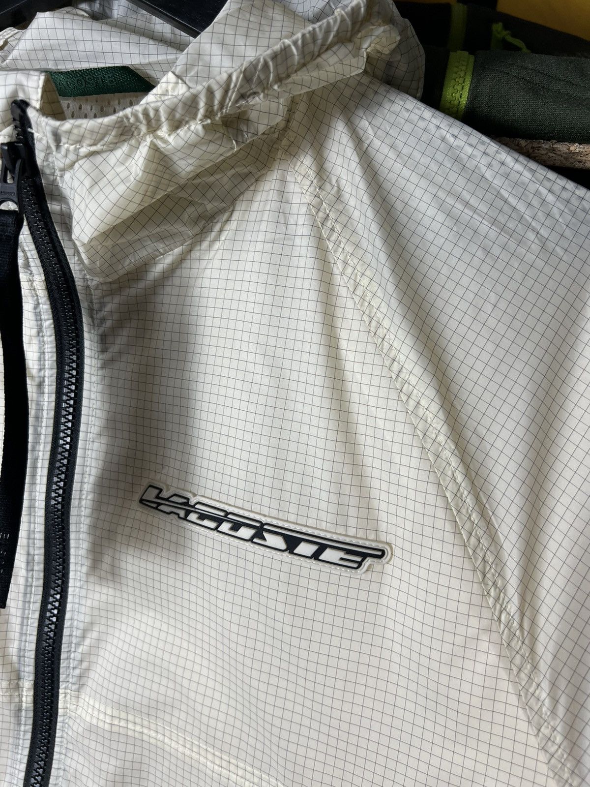 Lacoste 🧥 Lacoste Lightweight Windbreaker Jacket – Cream Grid Size M Size US M / EU 48-50 / 2 - 16 Thumbnail
