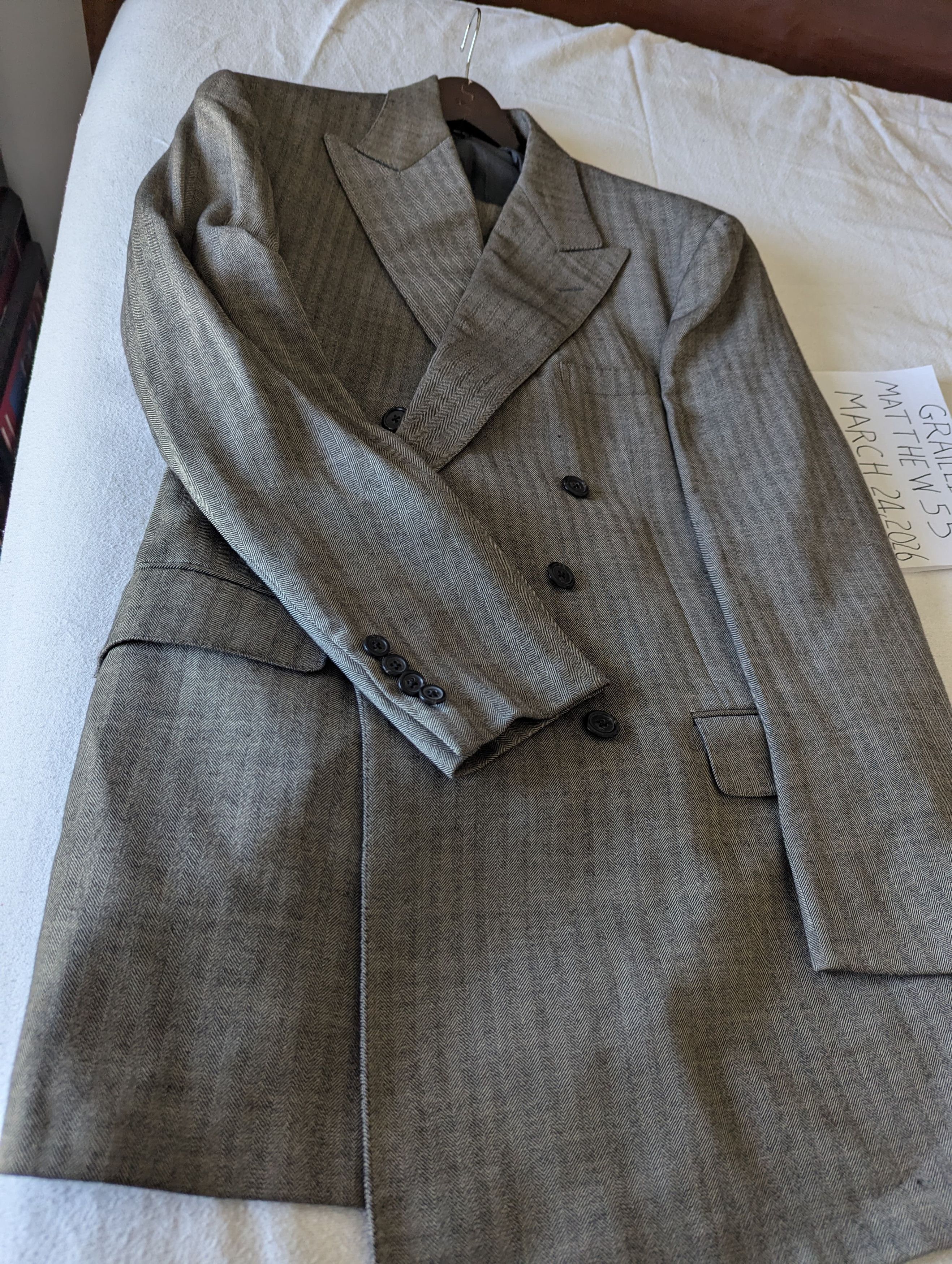 Polo Ralph Lauren Vintage Double Brested Suit Size 44L - 3 Thumbnail