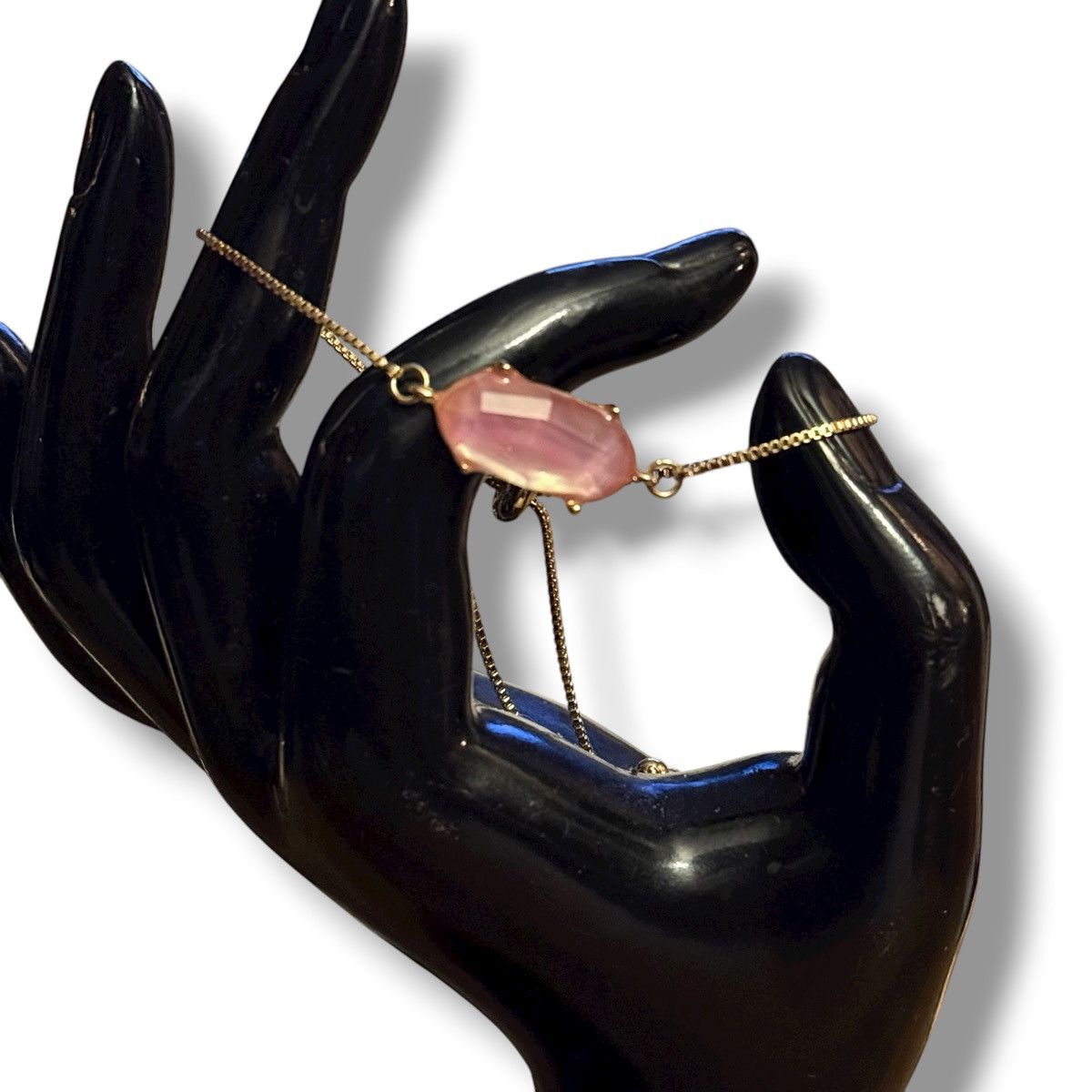 Other Gold tone iridescent pink stone bolo bracelet Size ONE SIZE - 2 Thumbnail